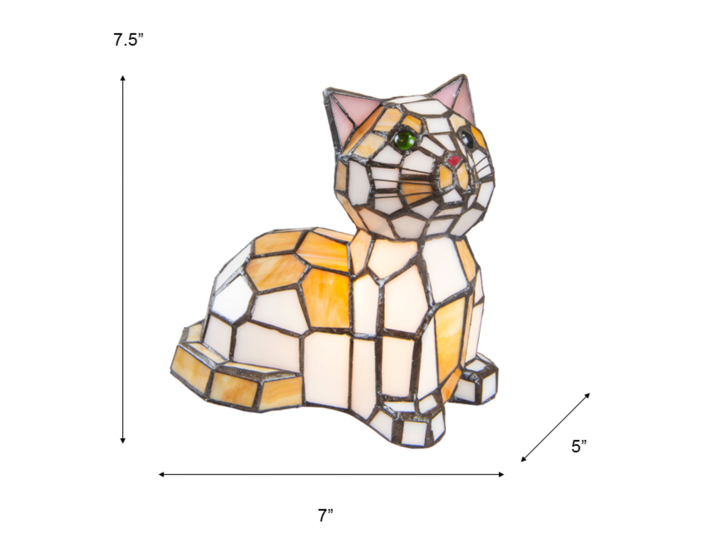 Tiger Cat Tiffany Accent Lamp