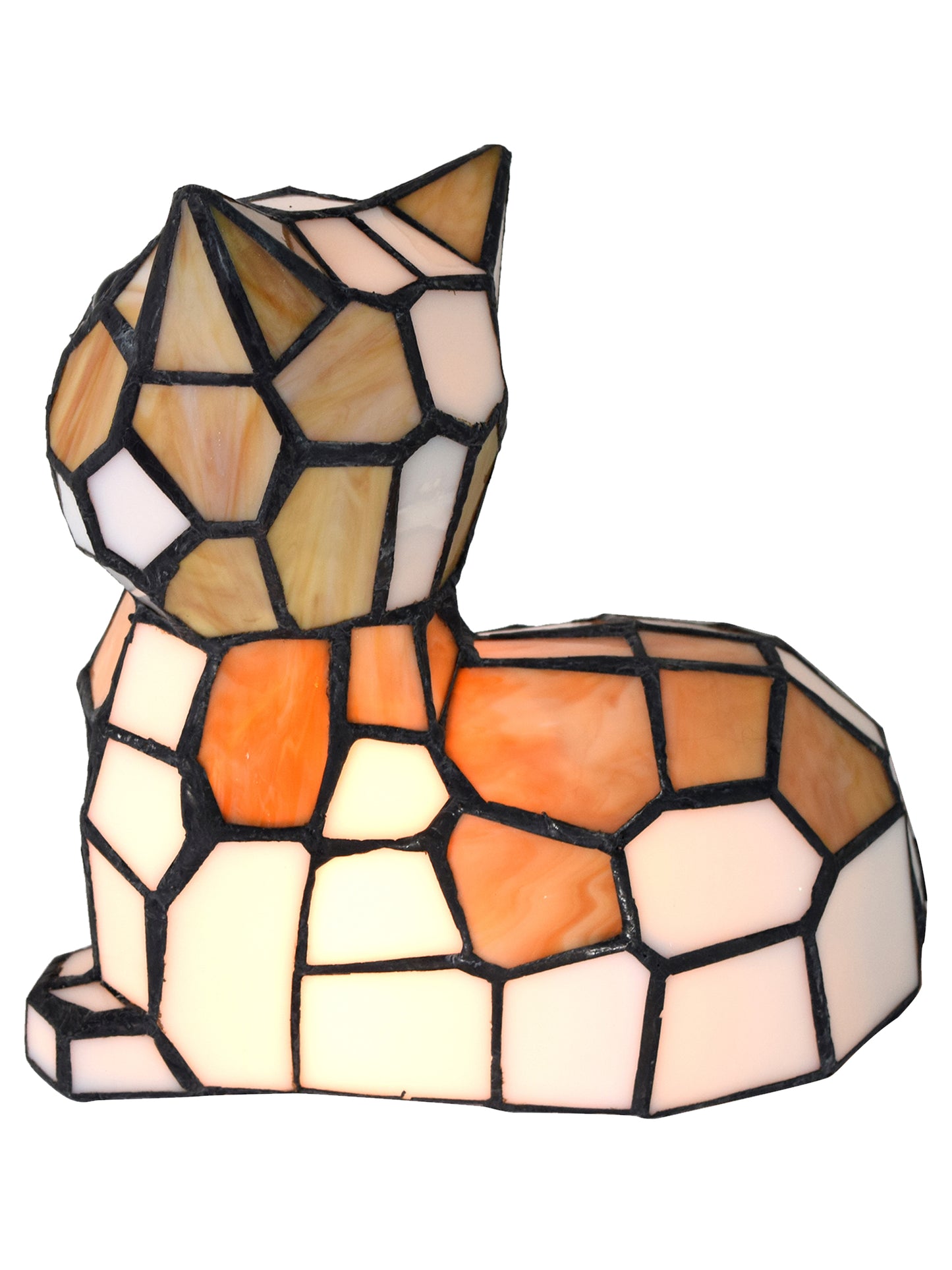 Tiger Cat Tiffany Accent Lamp