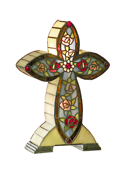 Tiffany Floral Cross Accent Lamp