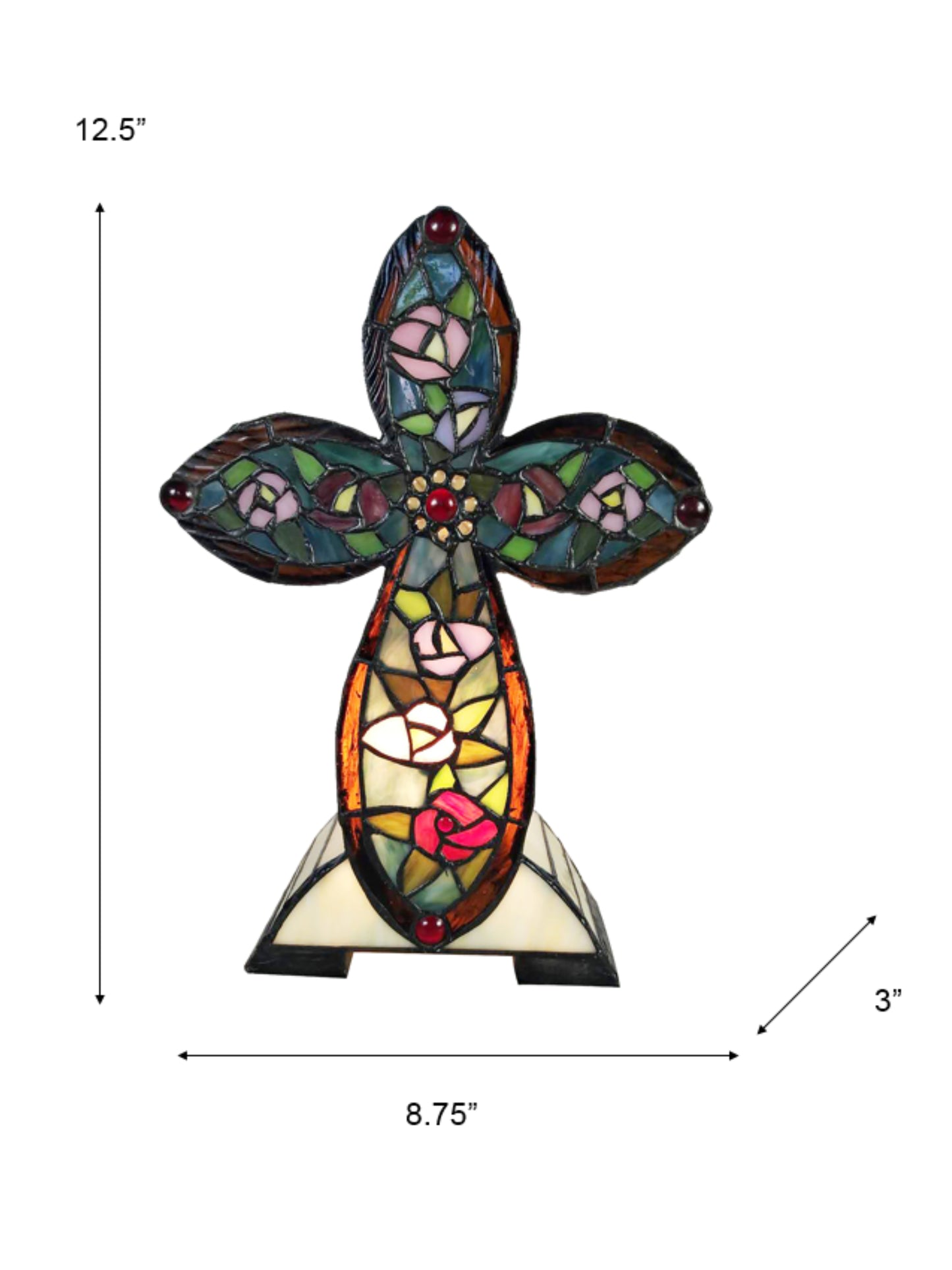 Tiffany Floral Cross Accent Lamp