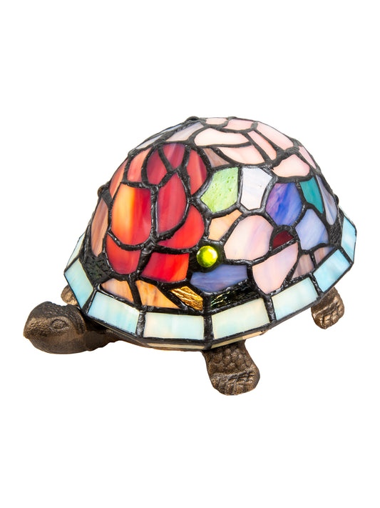 Toto Turtle Floral Tiffany Accent Lamp