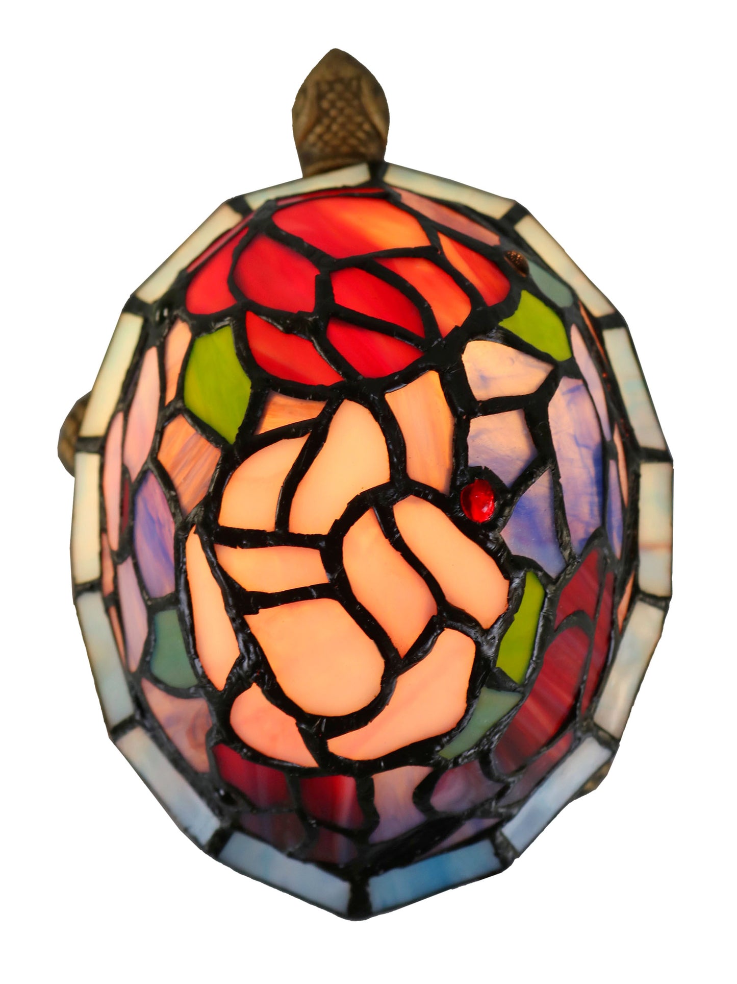 Toto Turtle Floral Tiffany Accent Lamp