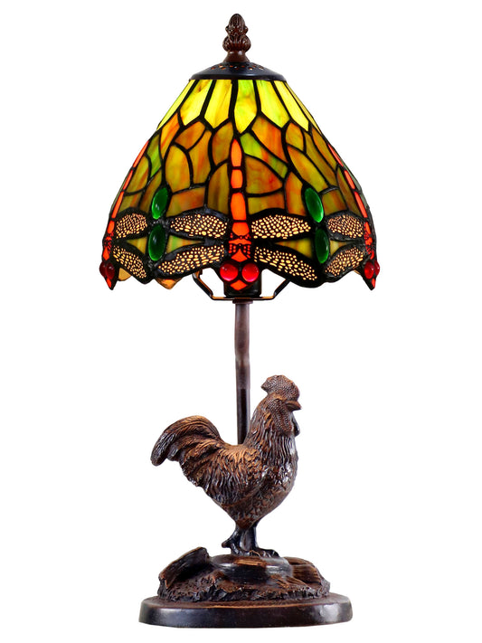 Callico Rooster Tiffany Accent Lamp