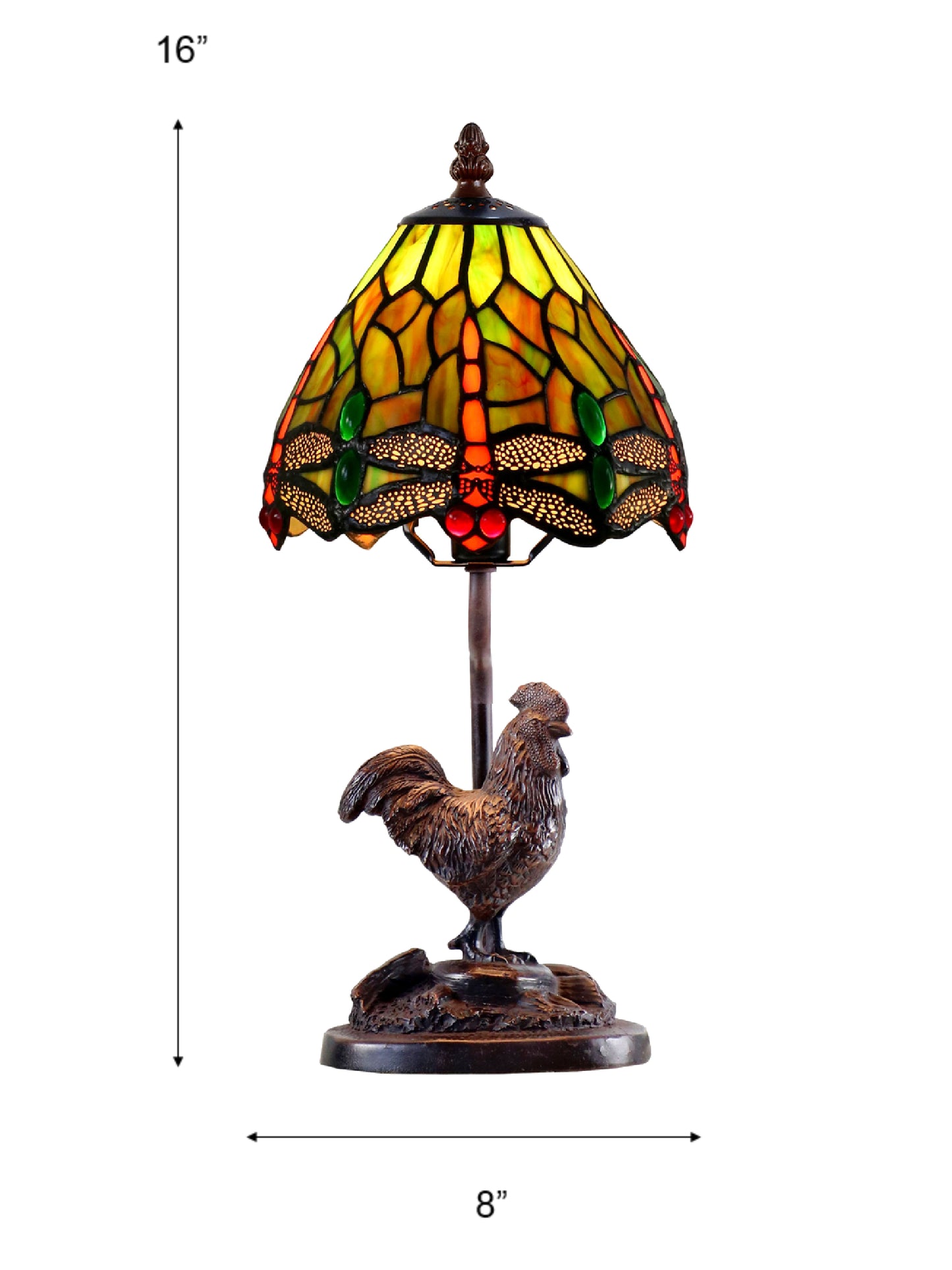 Callico Rooster Tiffany Accent Lamp