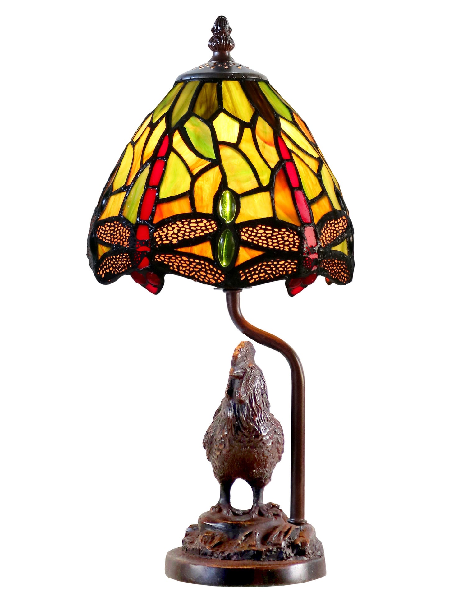 Callico Rooster Tiffany Accent Lamp