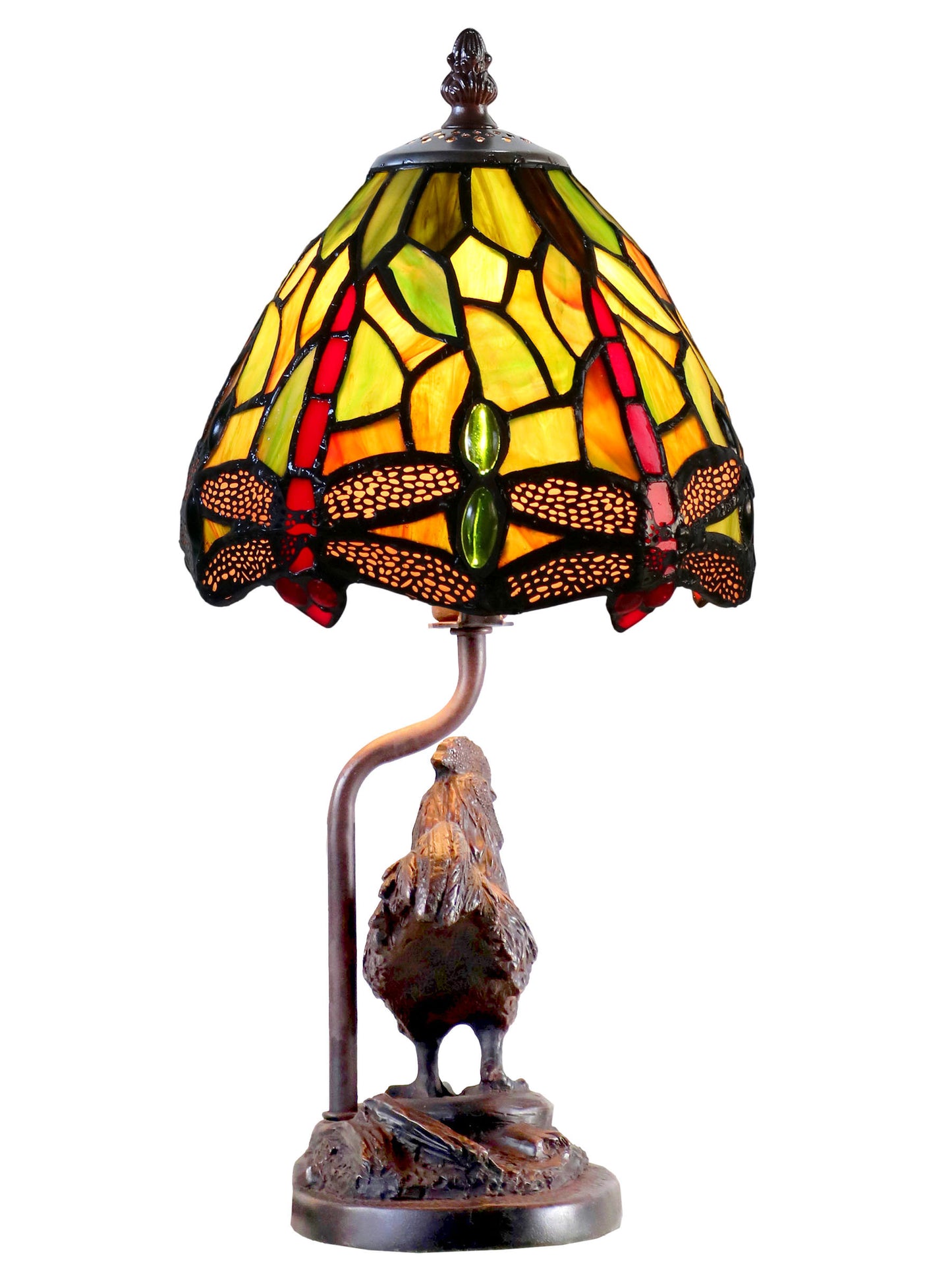 Callico Rooster Tiffany Accent Lamp
