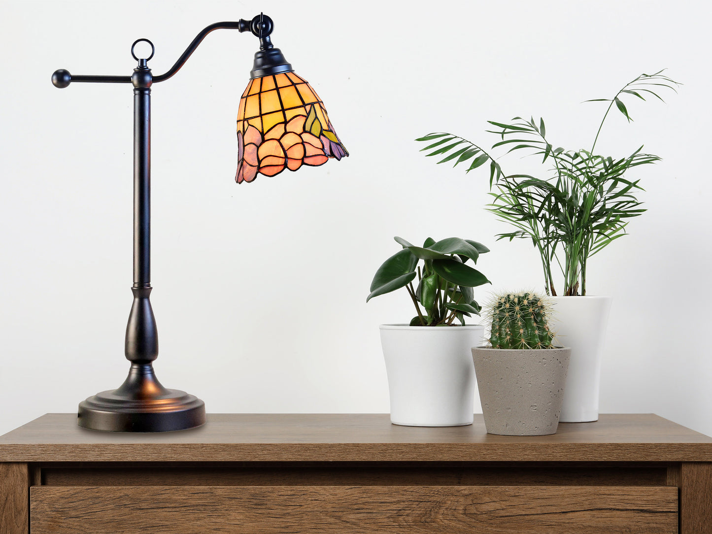 De Anza Tiffany Adjustable Shade Desk Lamp