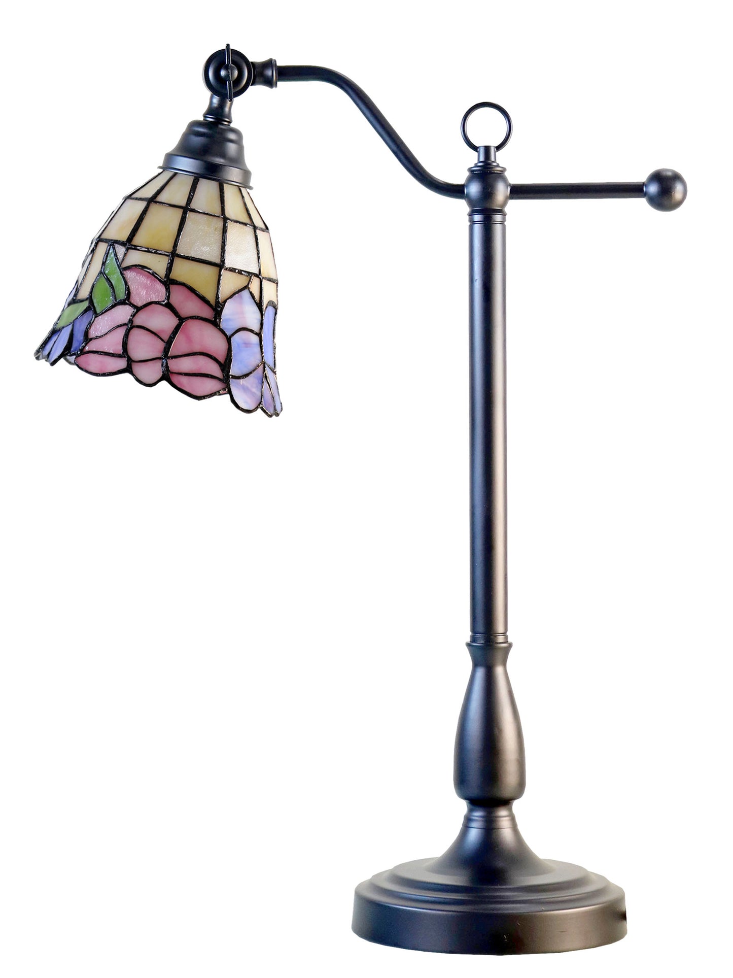 De Anza Tiffany Adjustable Shade Desk Lamp