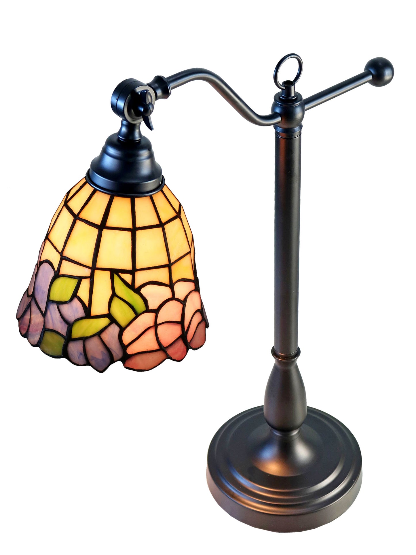De Anza Tiffany Adjustable Shade Desk Lamp