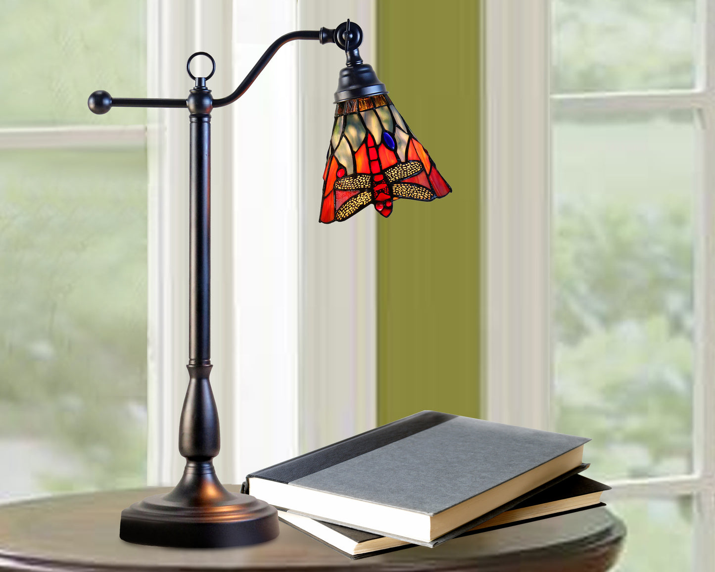 La Anza Tiffany Adjustable Shade Desk Lamp