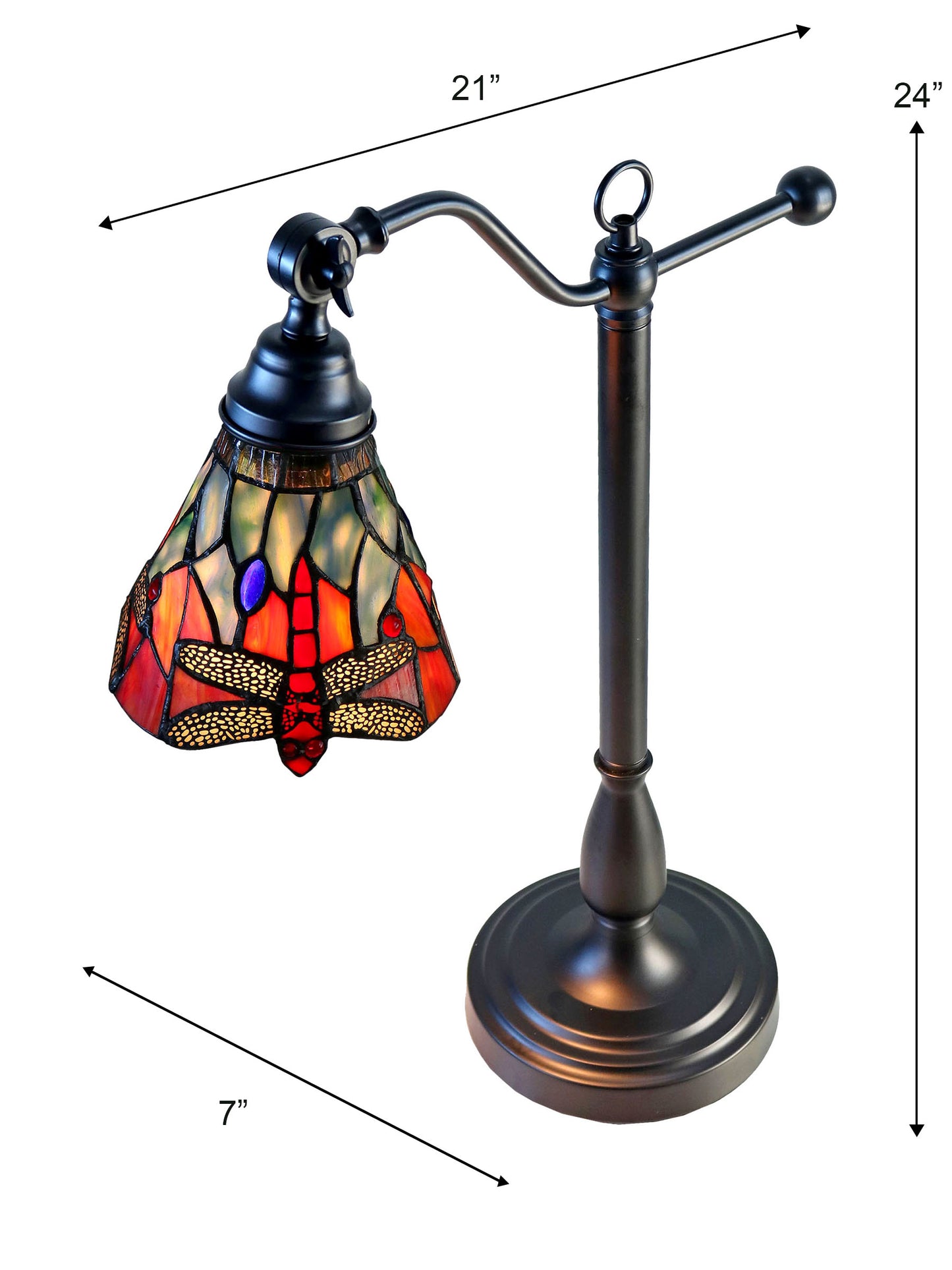 La Anza Tiffany Adjustable Shade Desk Lamp