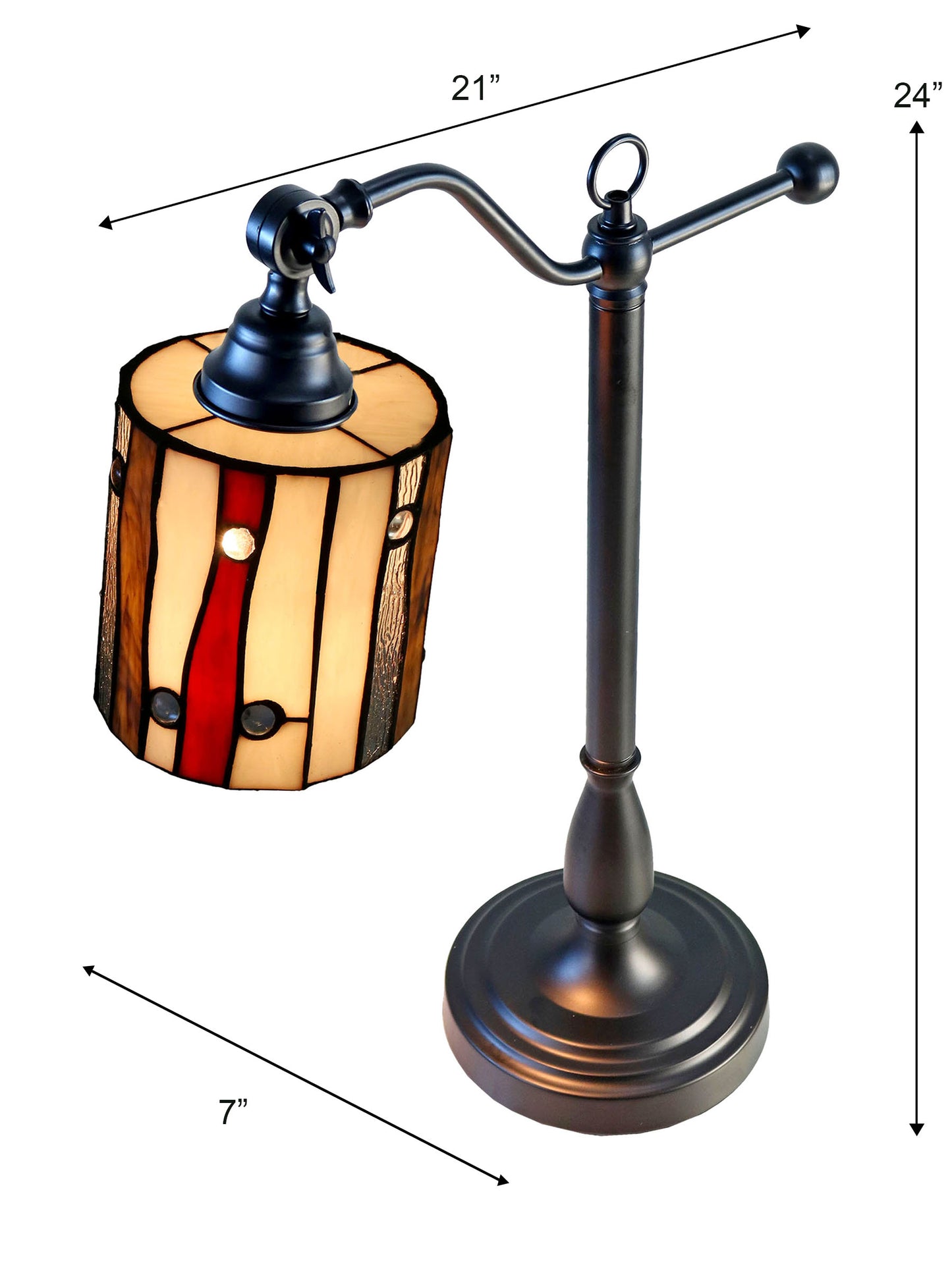 El Anza Tiffany Adjustable Shade Desk Lamp
