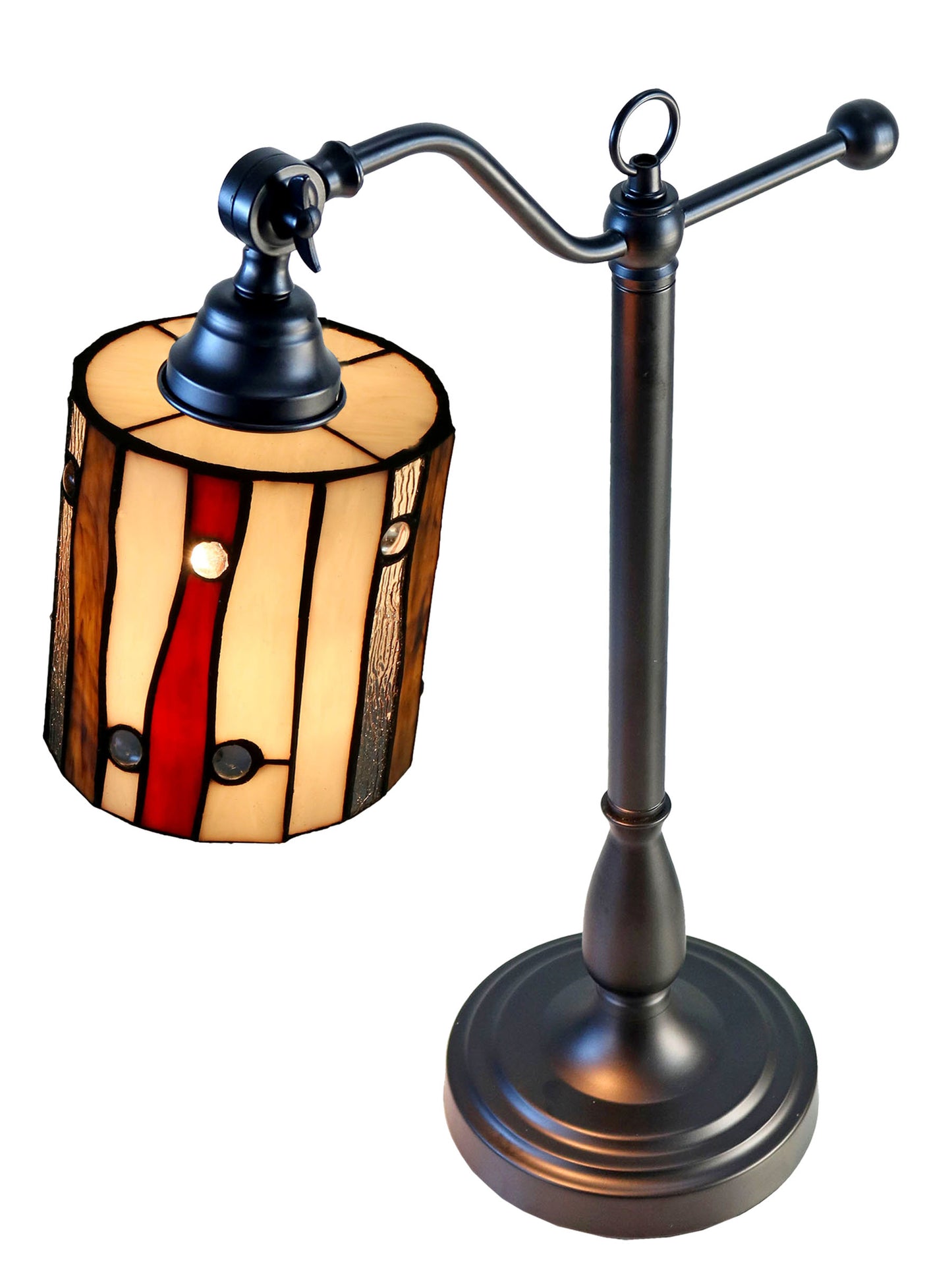 El Anza Tiffany Adjustable Shade Desk Lamp