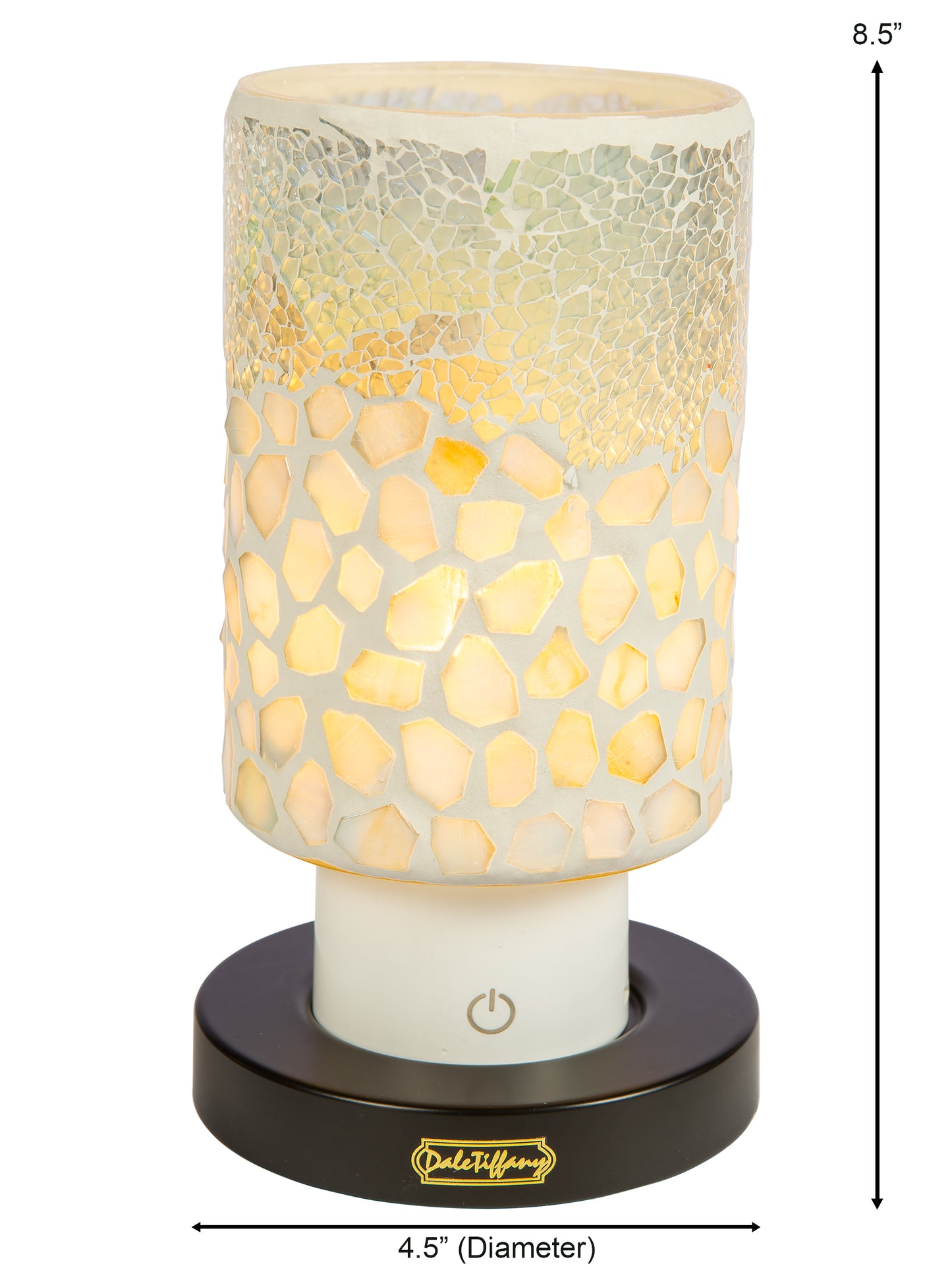 Alps White Uplight Cordless Rechargeable Mosaic Accent Lamp