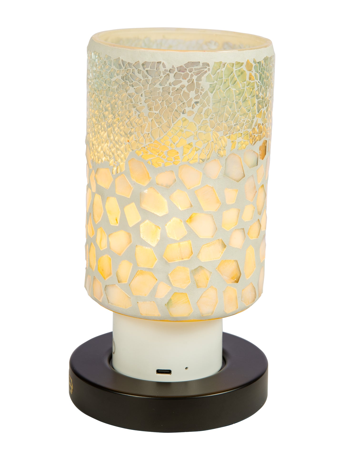 Alps White Uplight Cordless Rechargeable Mosaic Accent Lamp