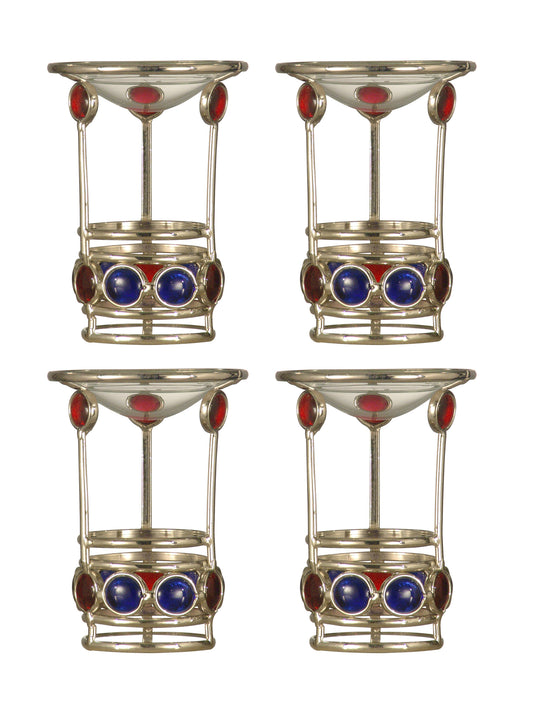 4-Piece Red Blue Jewel Candle Warmer