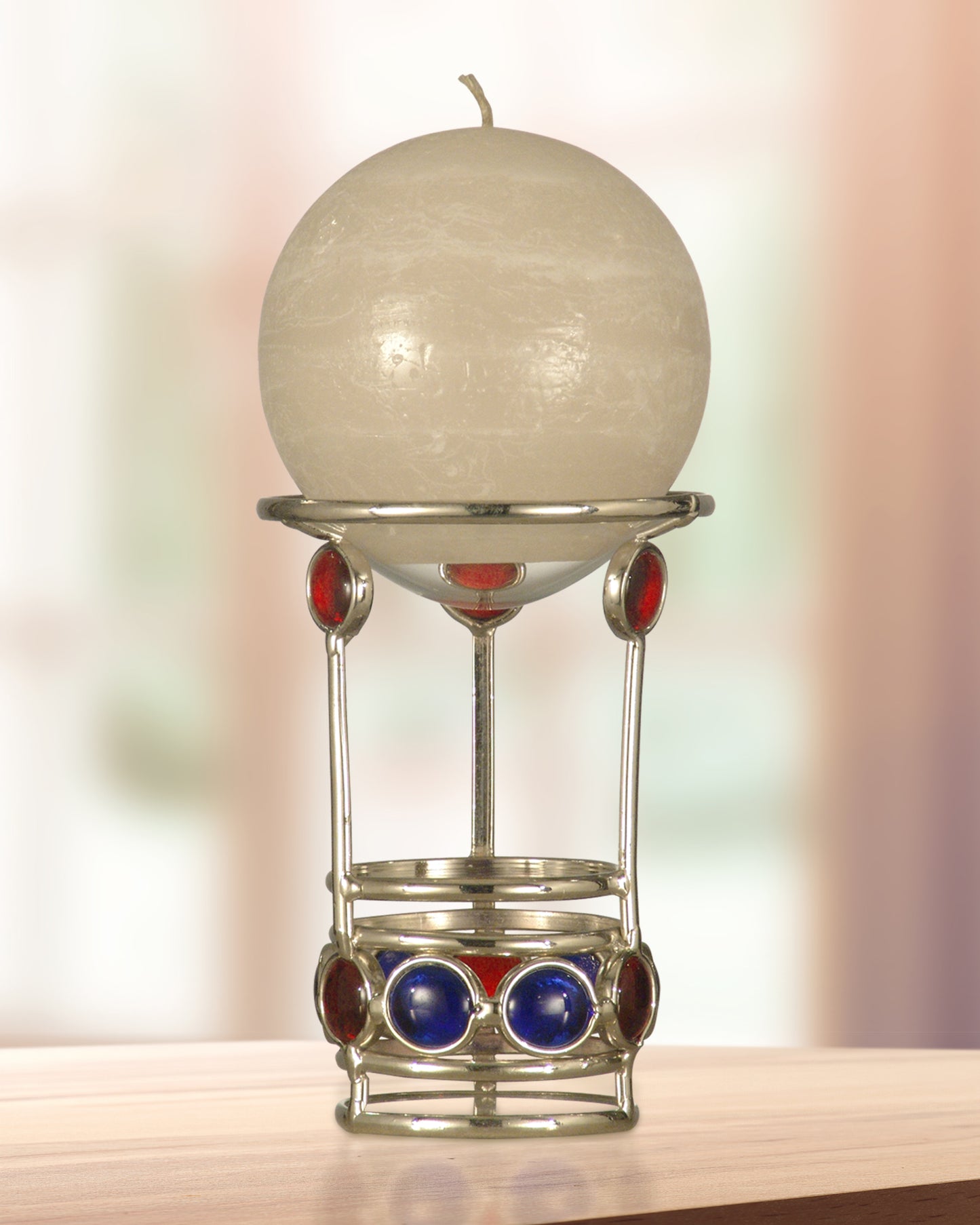 4-Piece Red Blue Jewel Candle Warmer