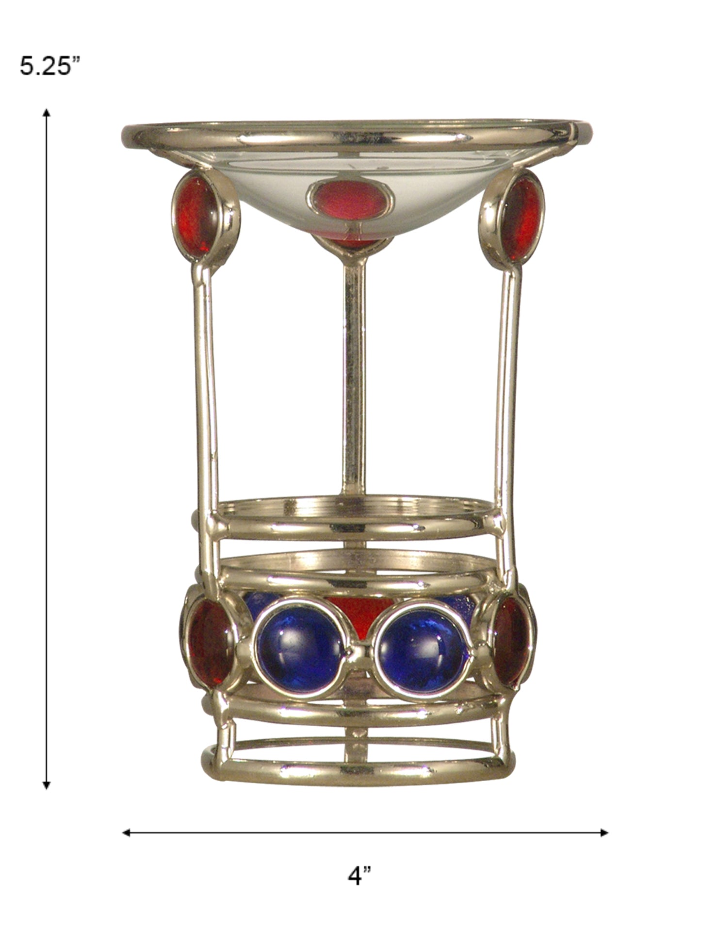 4-Piece Red Blue Jewel Candle Warmer