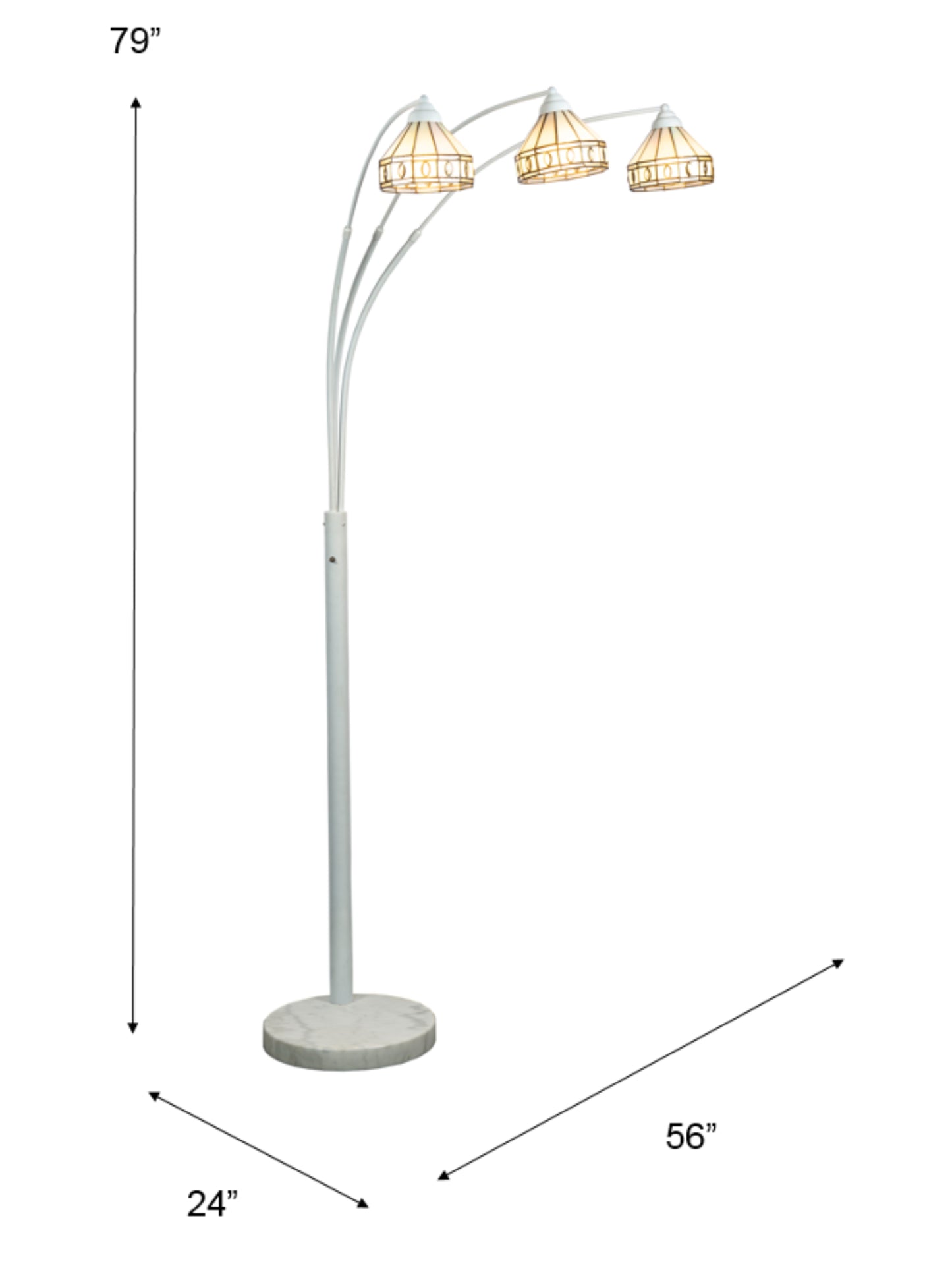 Sarajevo Arc 3-Light Tiffany Floor Lamp