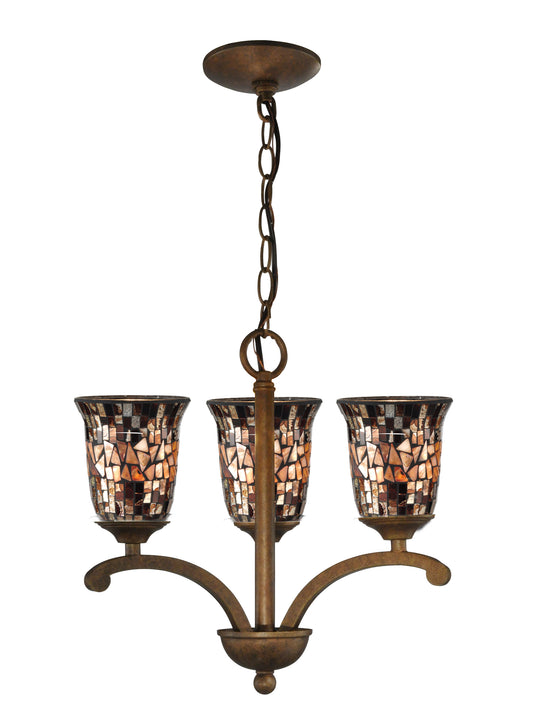 Amber Shell Handmade Mosaic Art Glass Hanging Fixture