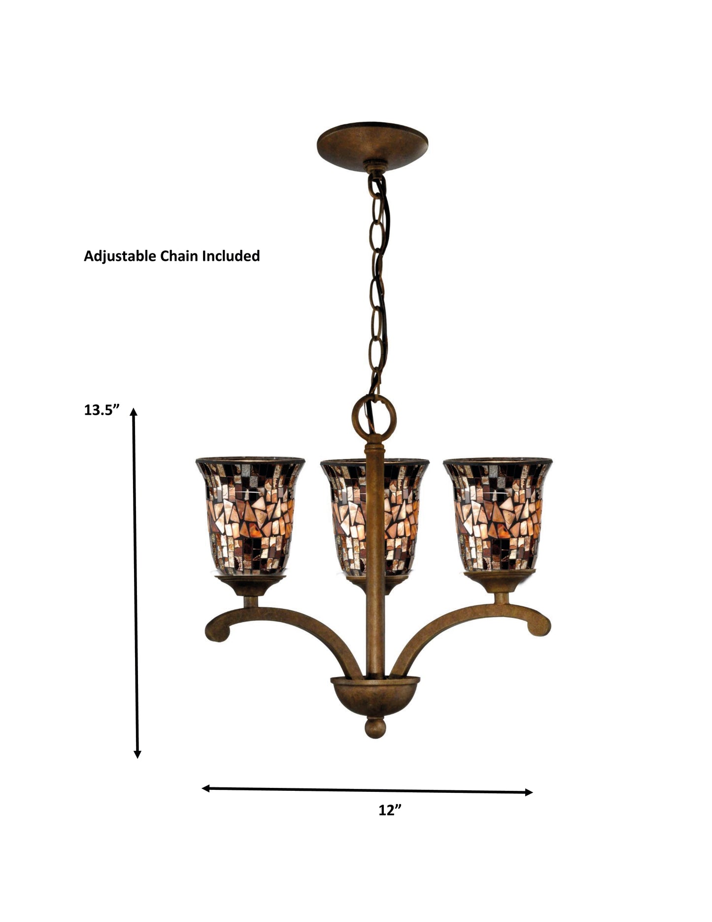 Amber Shell Handmade Mosaic Art Glass Hanging Fixture