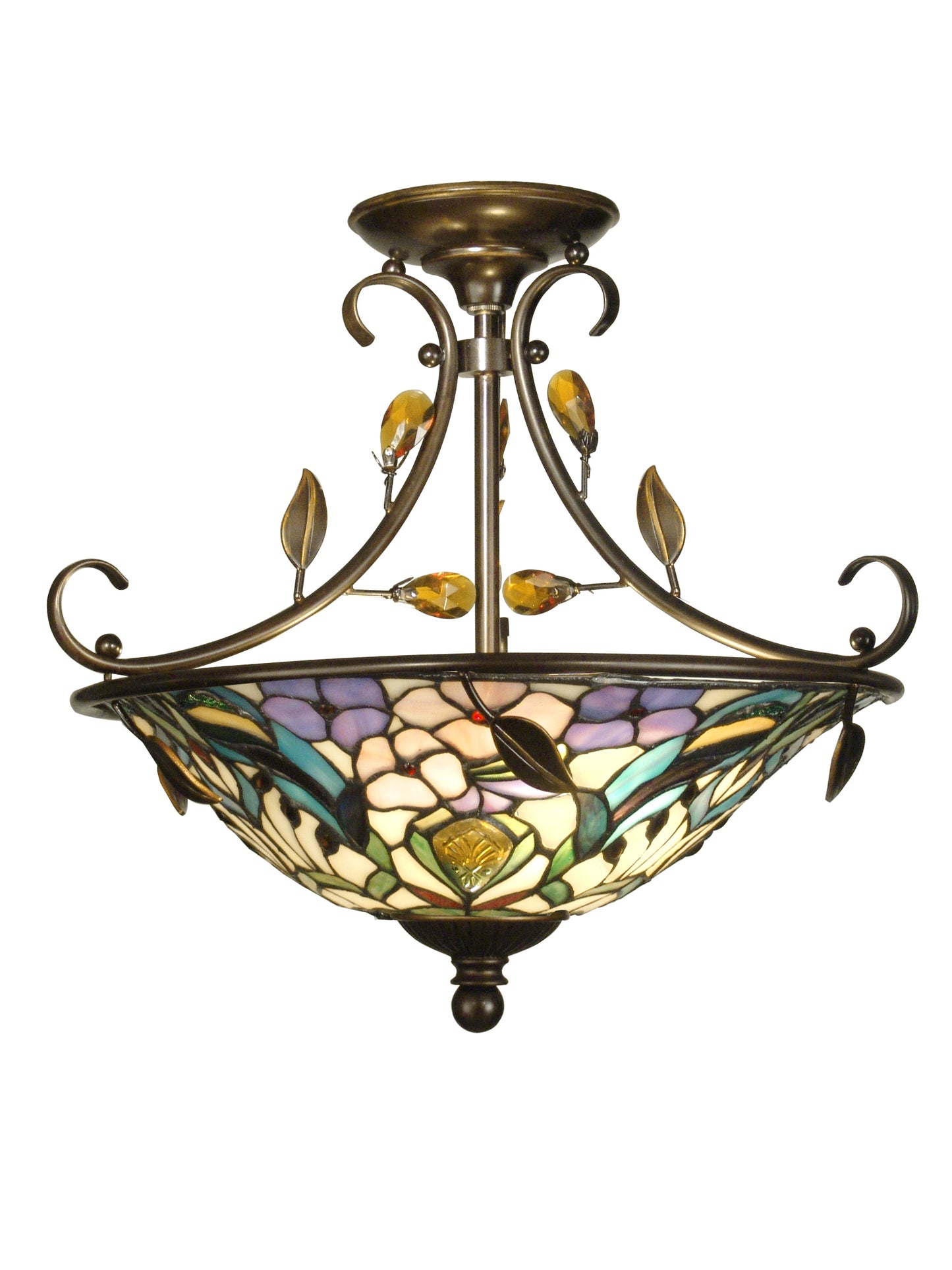 Peony Crystal Semi Flush Mount