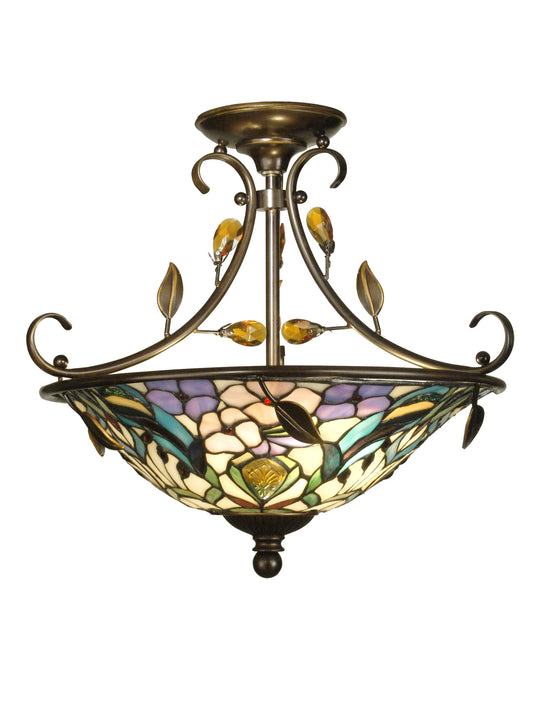 Peony Crystal Semi Flush Mount