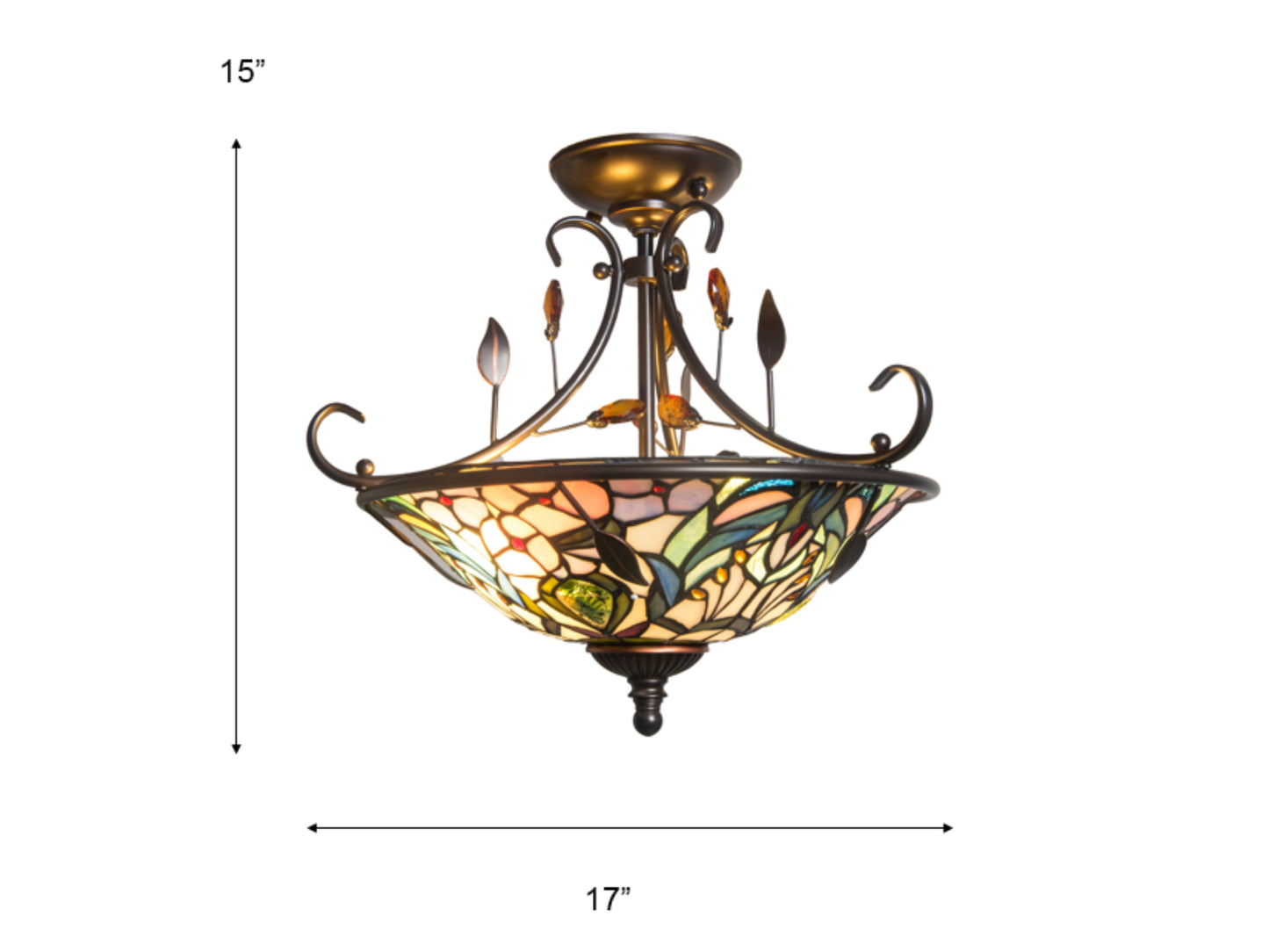 Peony Crystal Semi Flush Mount