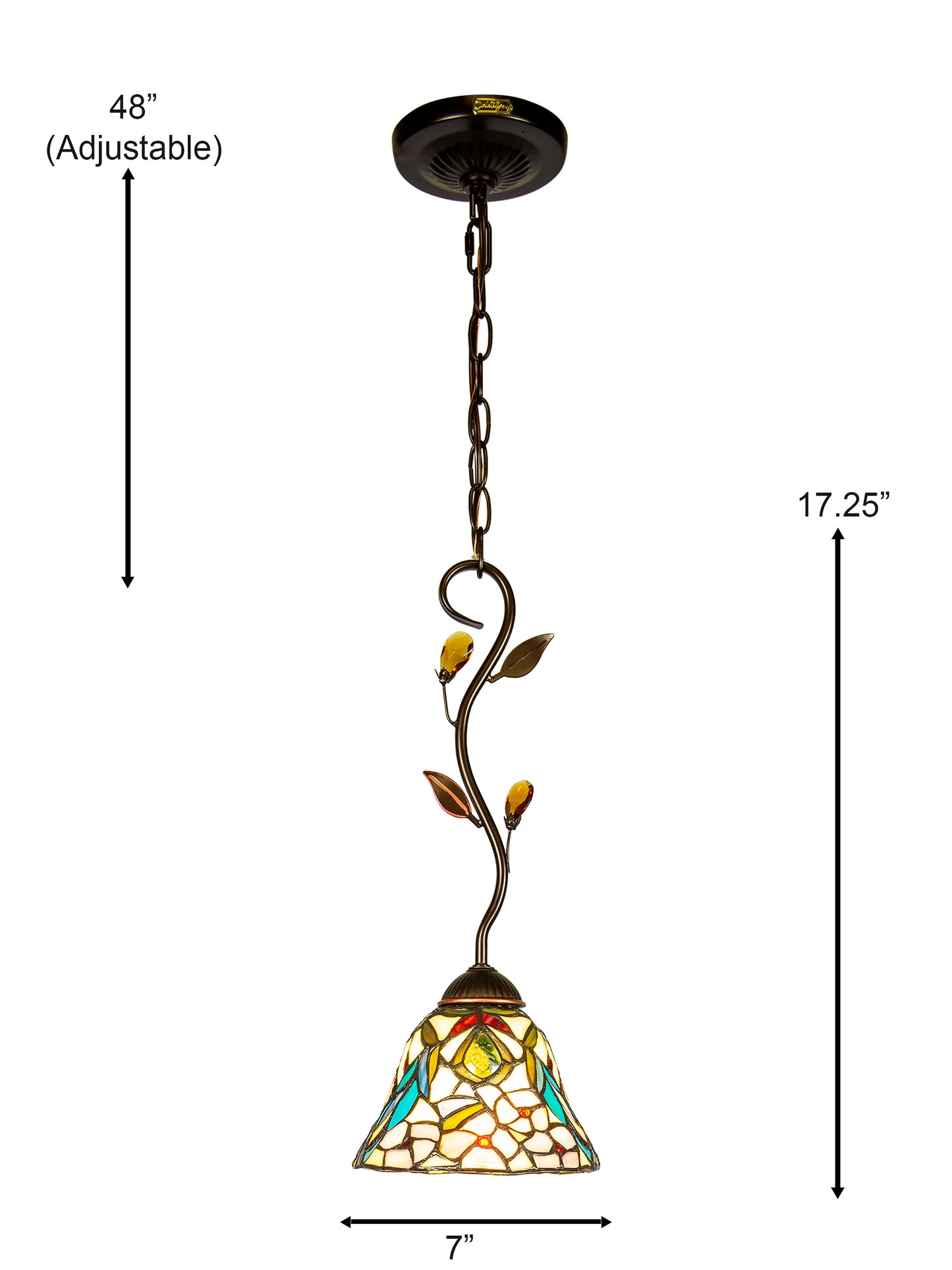 Crystal Peony Tiffany Hanging Fixture