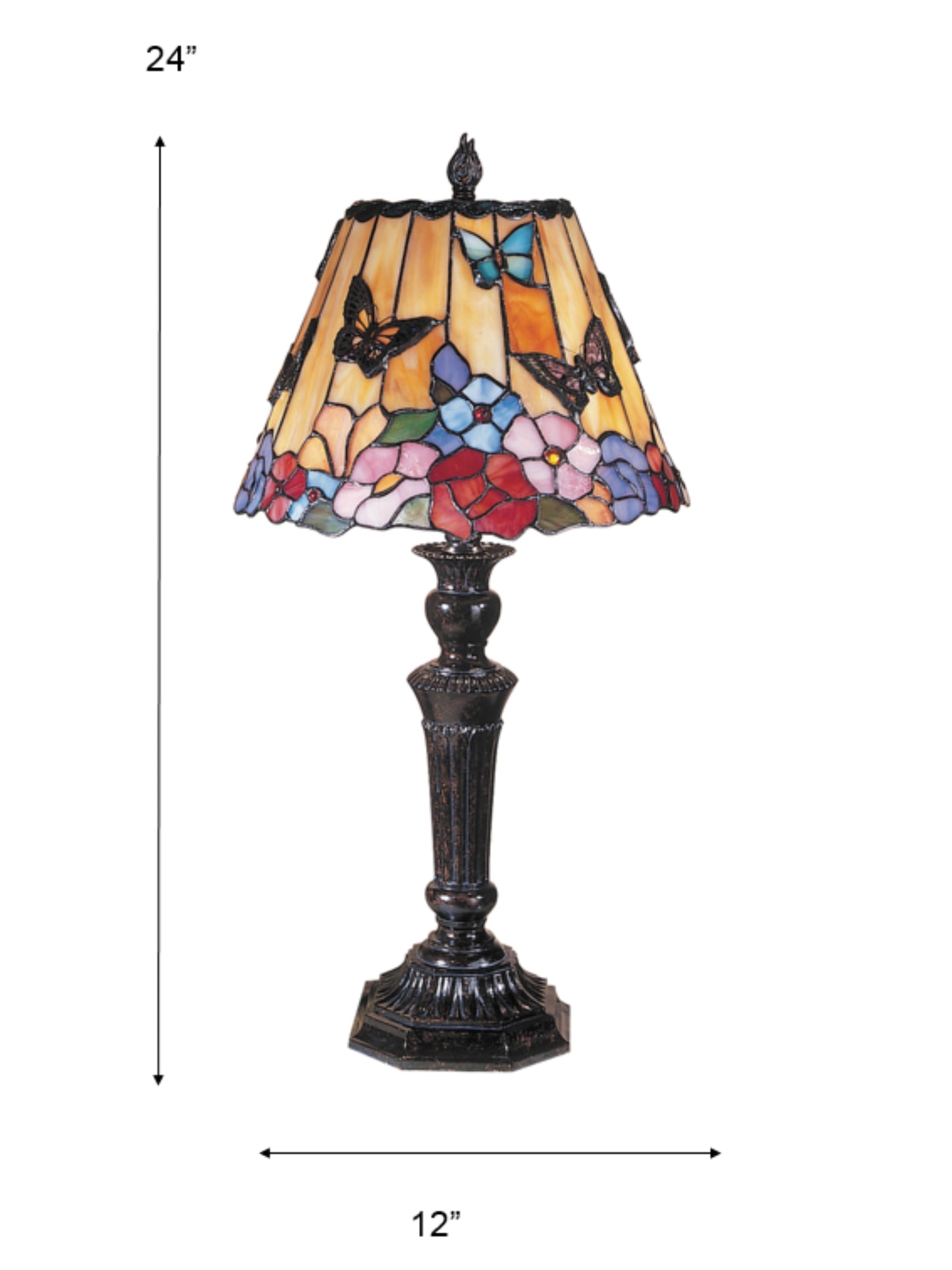 Butterfly Peony Tiffany Table Lamp