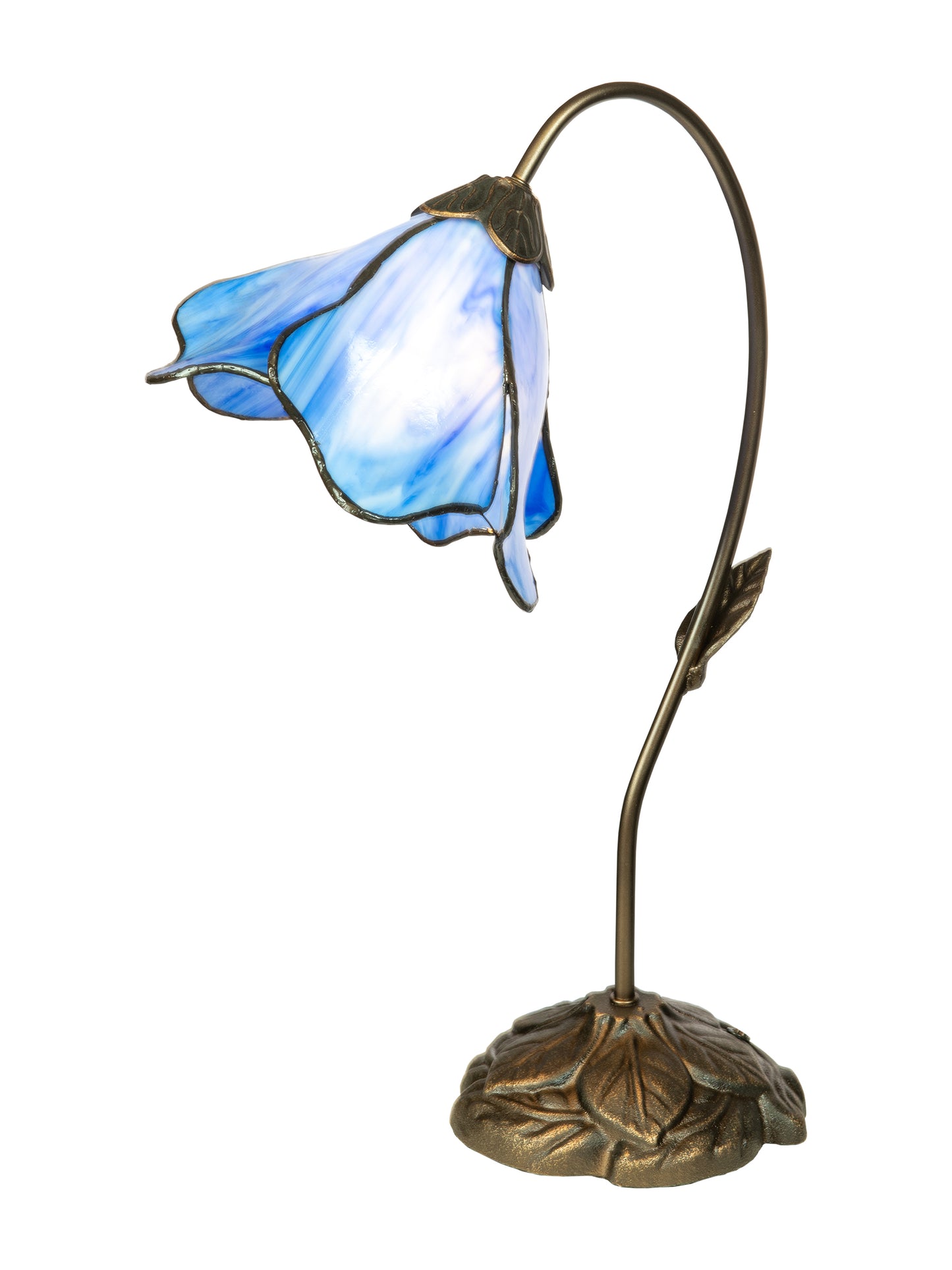 Poelking 1-Light Blue Lily Tiffany Table Lamp