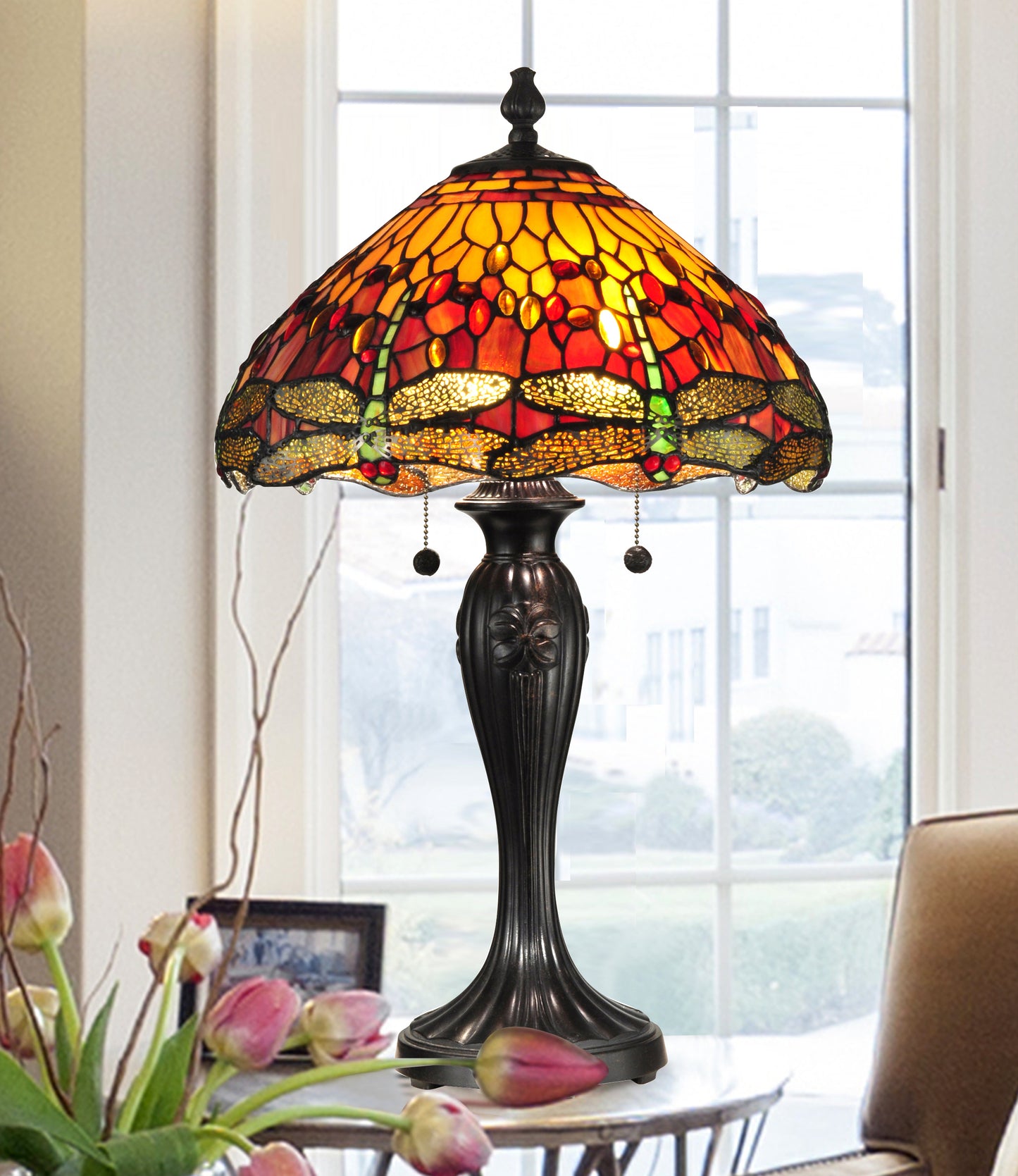 Reves Dragonfly Tiffany Table Lamp