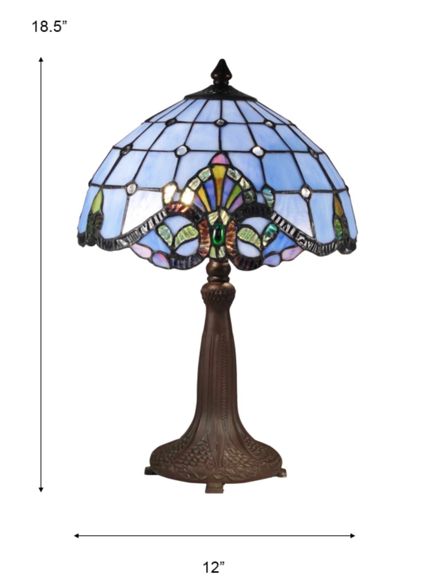 Blue Baroque Tiffany Table Lamp