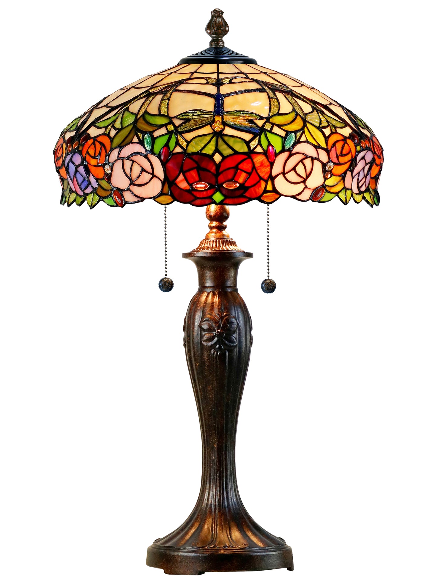 Zenia Rose Amber Tiffany Table Lamp