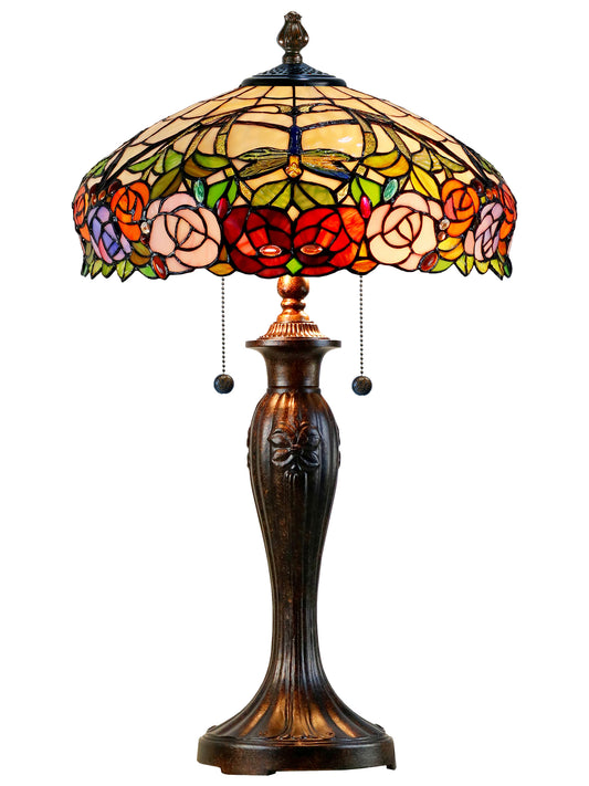 Zenia Rose Amber Tiffany Table Lamp