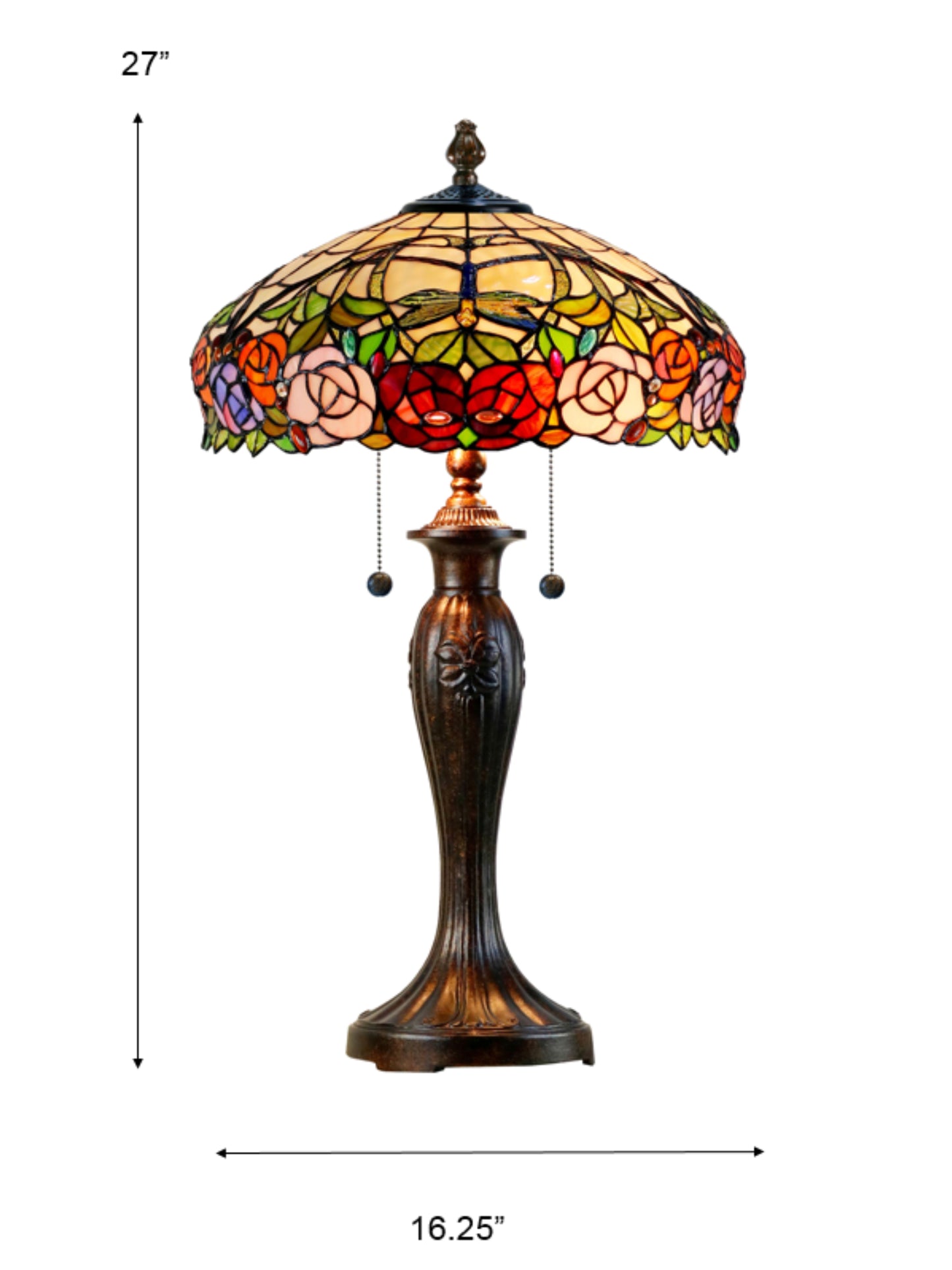 Zenia Rose Amber Tiffany Table Lamp