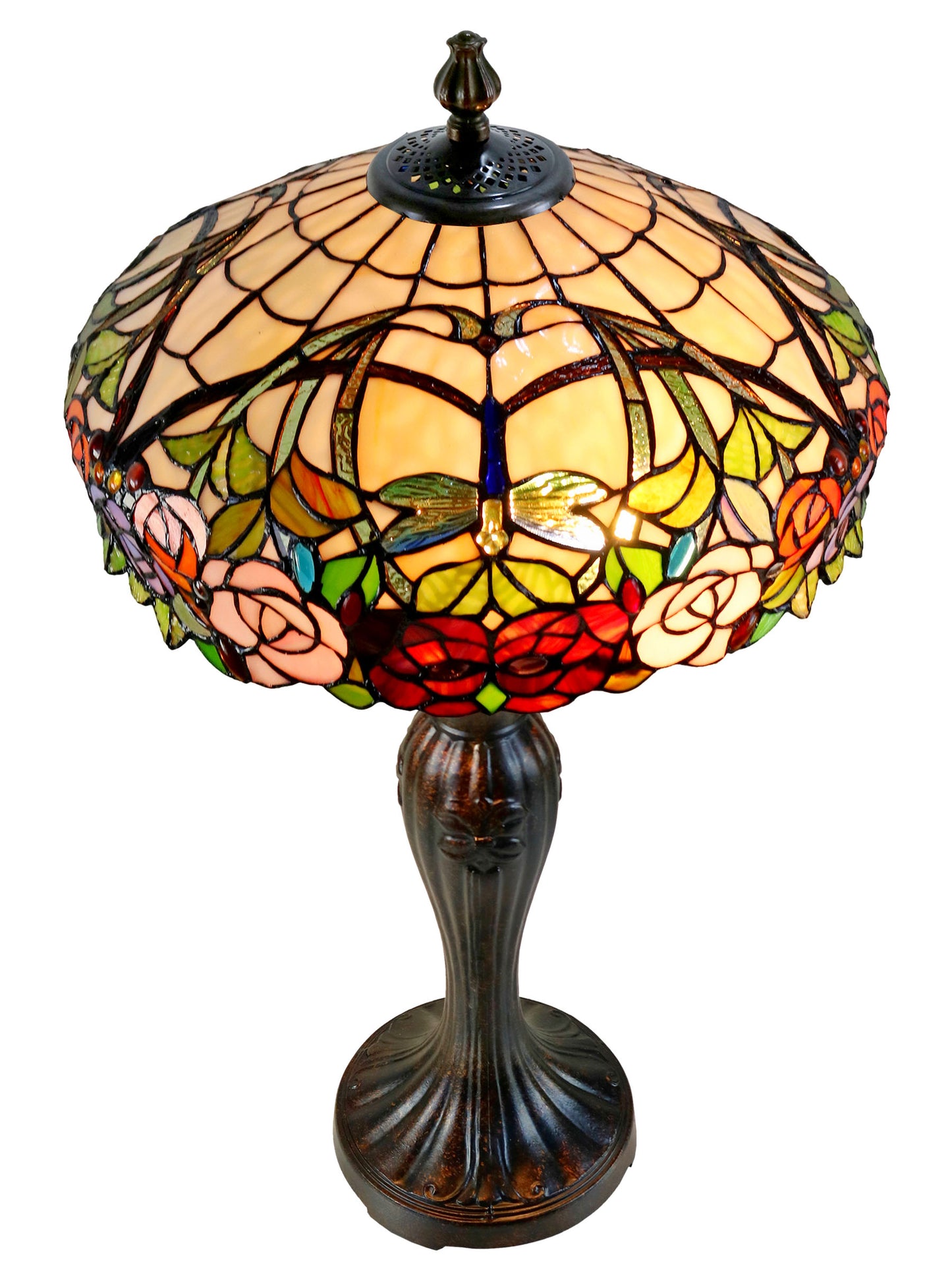 Zenia Rose Amber Tiffany Table Lamp