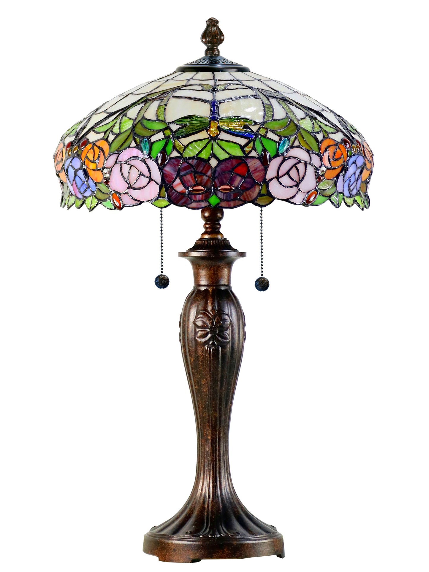 Zenia Rose Amber Tiffany Table Lamp