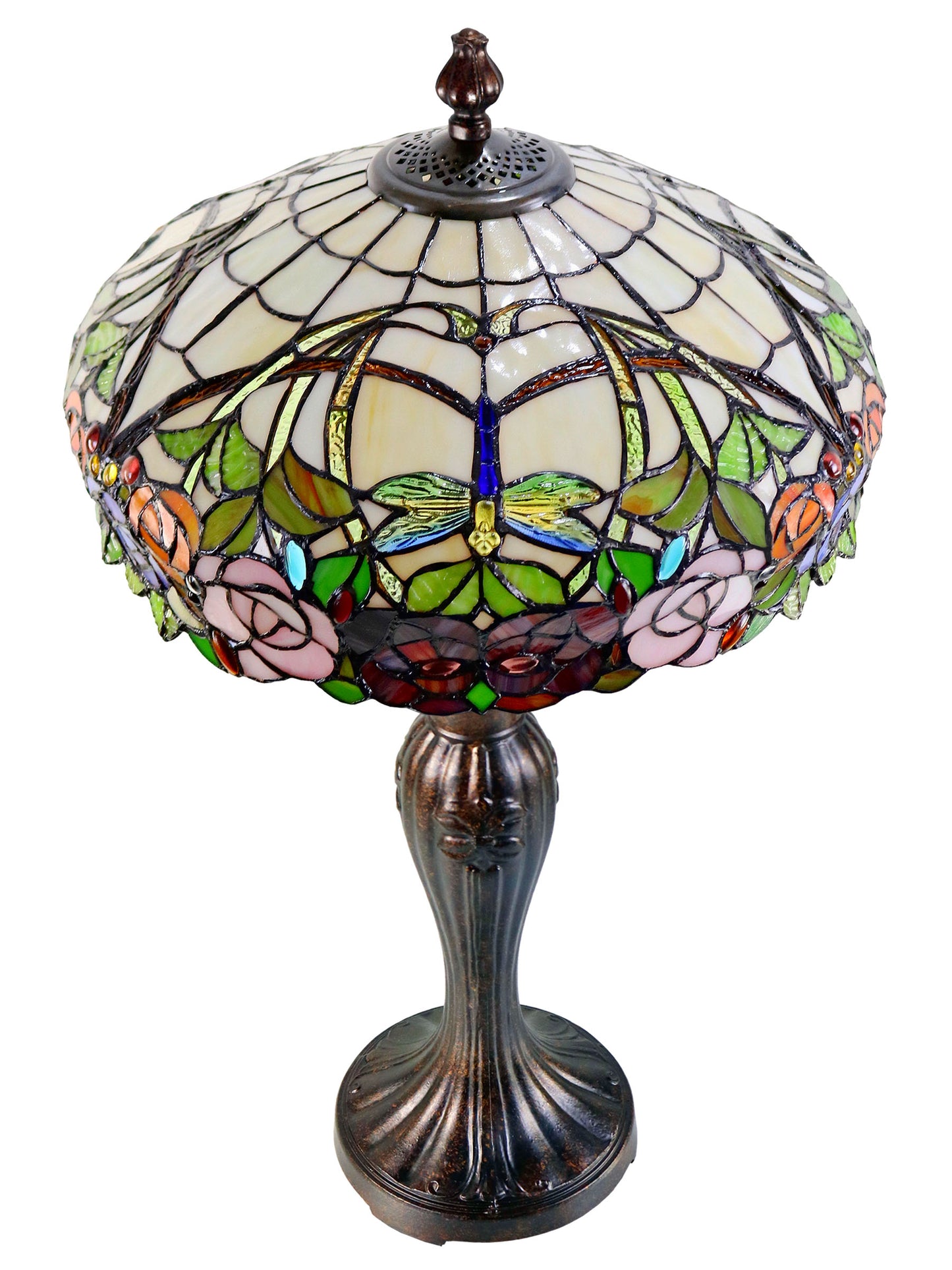 Zenia Rose Amber Tiffany Table Lamp