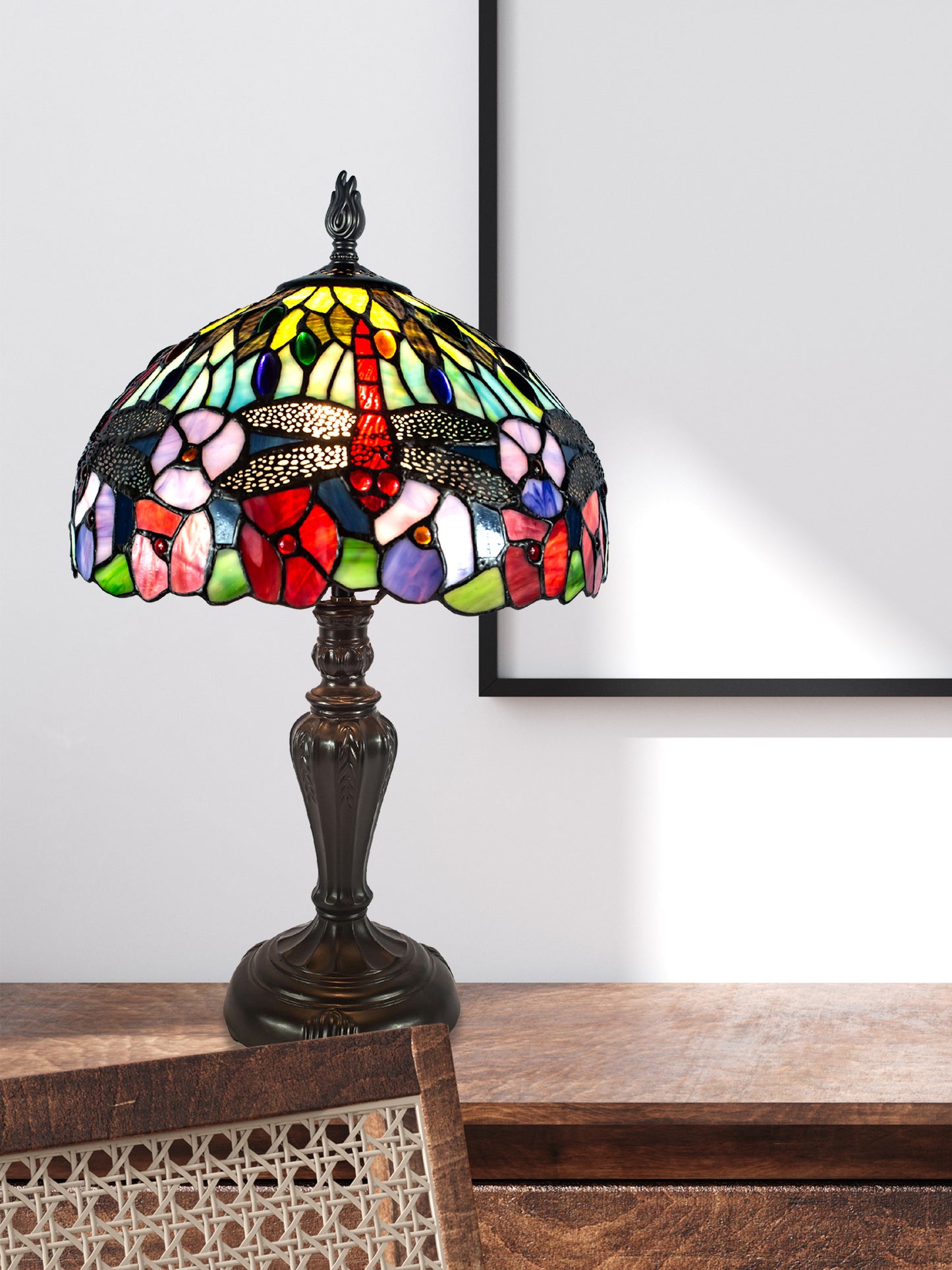 Dragonfly Bounty Tiffany Table Lamp