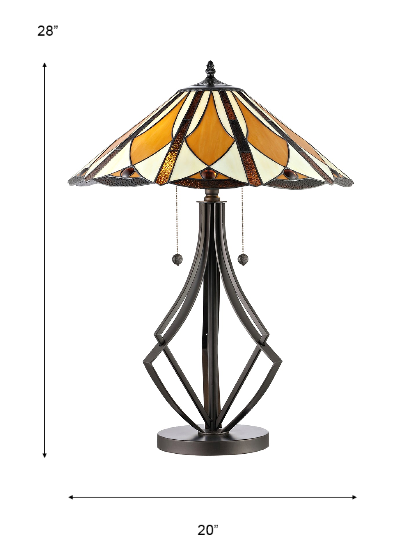 Diamond Flare Tiffany Table Lamp