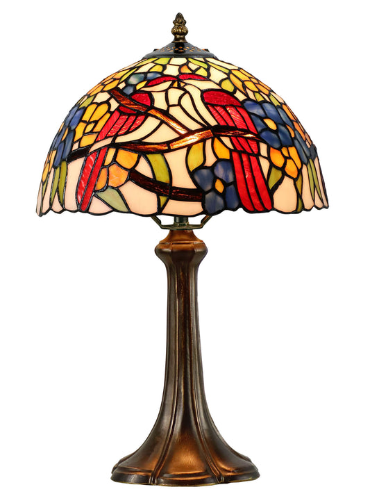 Lovebirds Floral Tiffany Table Lamp