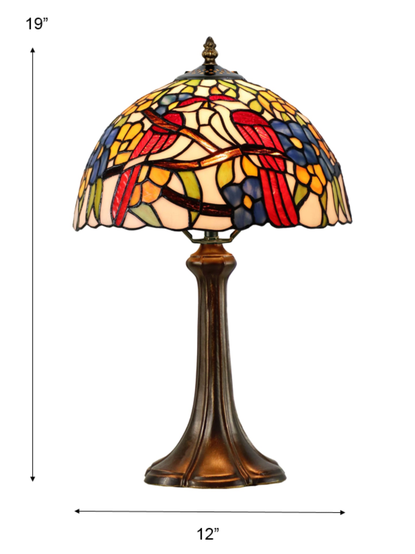 Lovebirds Floral Tiffany Table Lamp