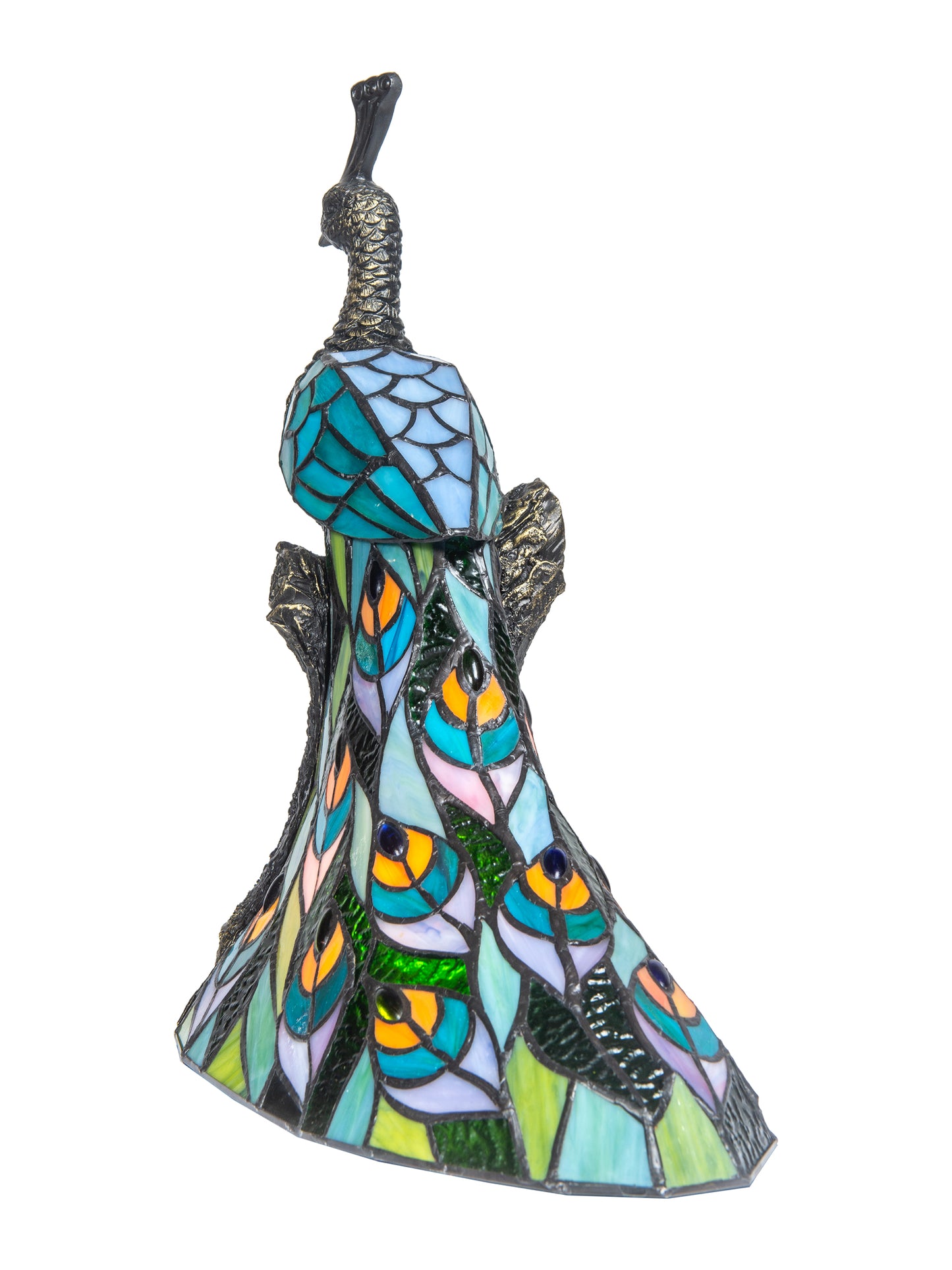 Galana Turquoise Peacock Tiffany Accent Lamp