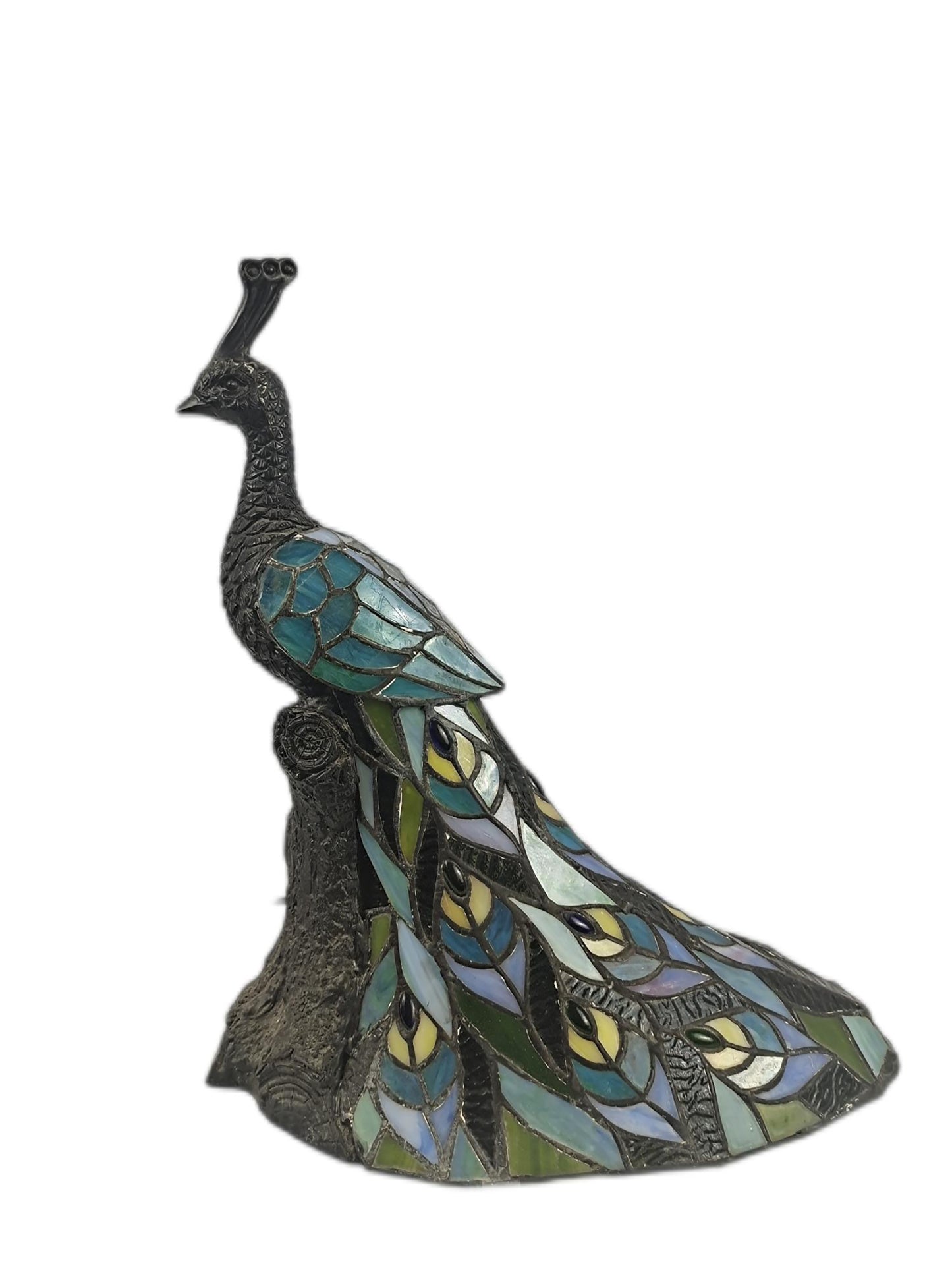 Galana Turquoise Peacock Tiffany Accent Lamp