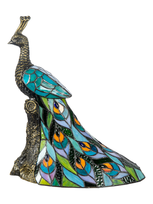 Galana Turquoise Peacock Tiffany Accent Lamp