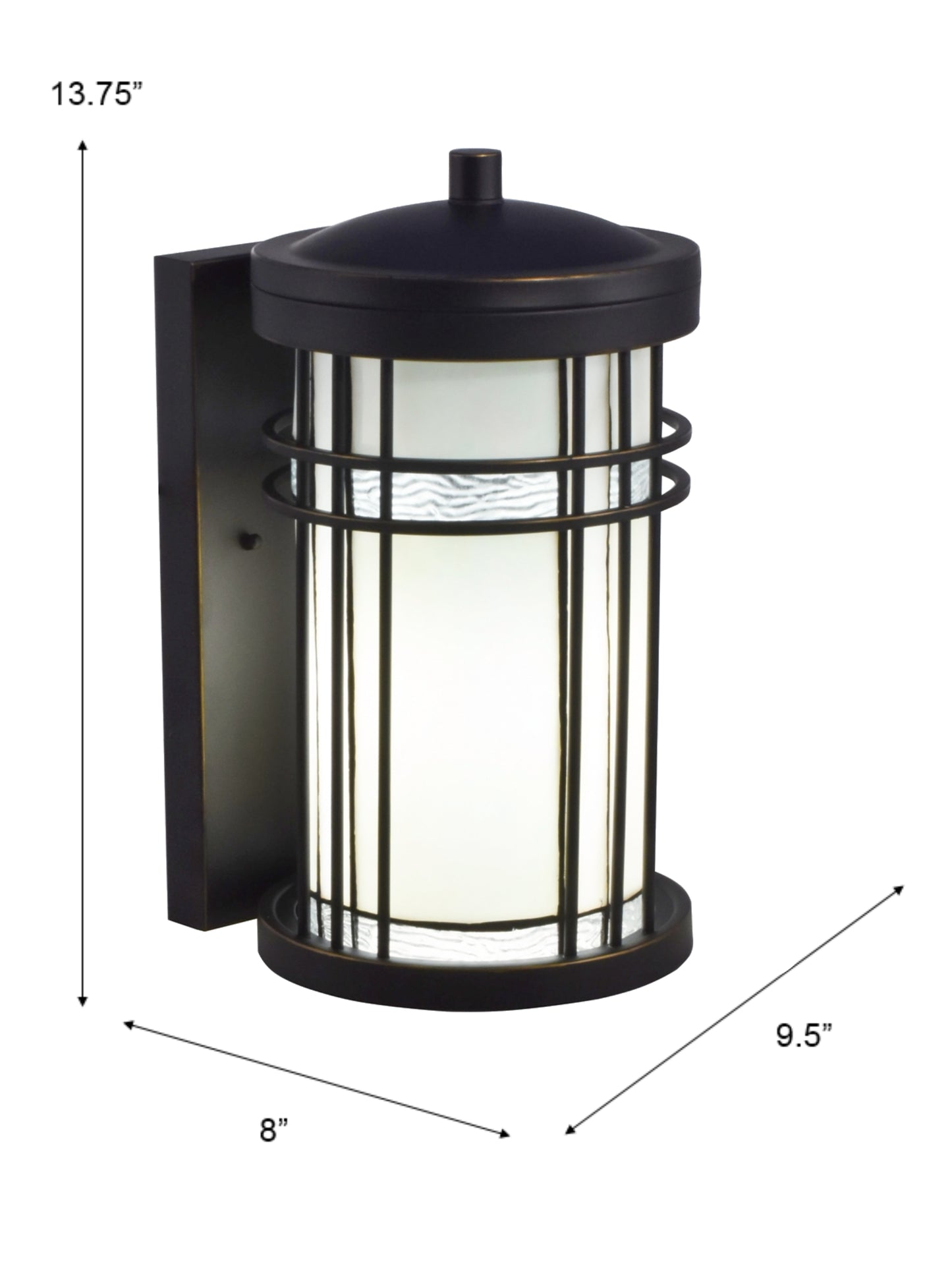 Dijon Frosted Stained Glass Outdoor Tiffany Wall Sconce